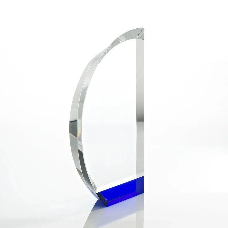 Royal Blue Sail Accent Crystal Trophy 4