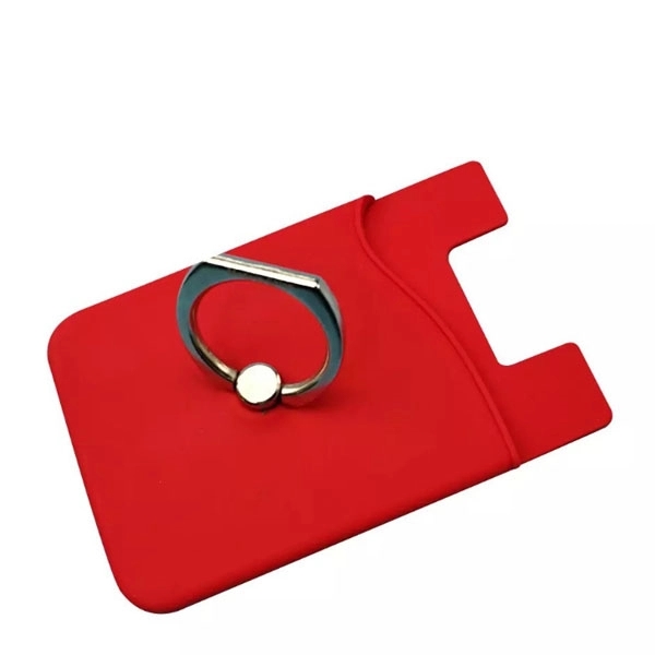 Silicone Phone Card Holder with Ring Stand 4