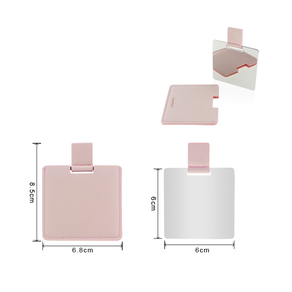 Portable stainless steel square makeup mirror 12