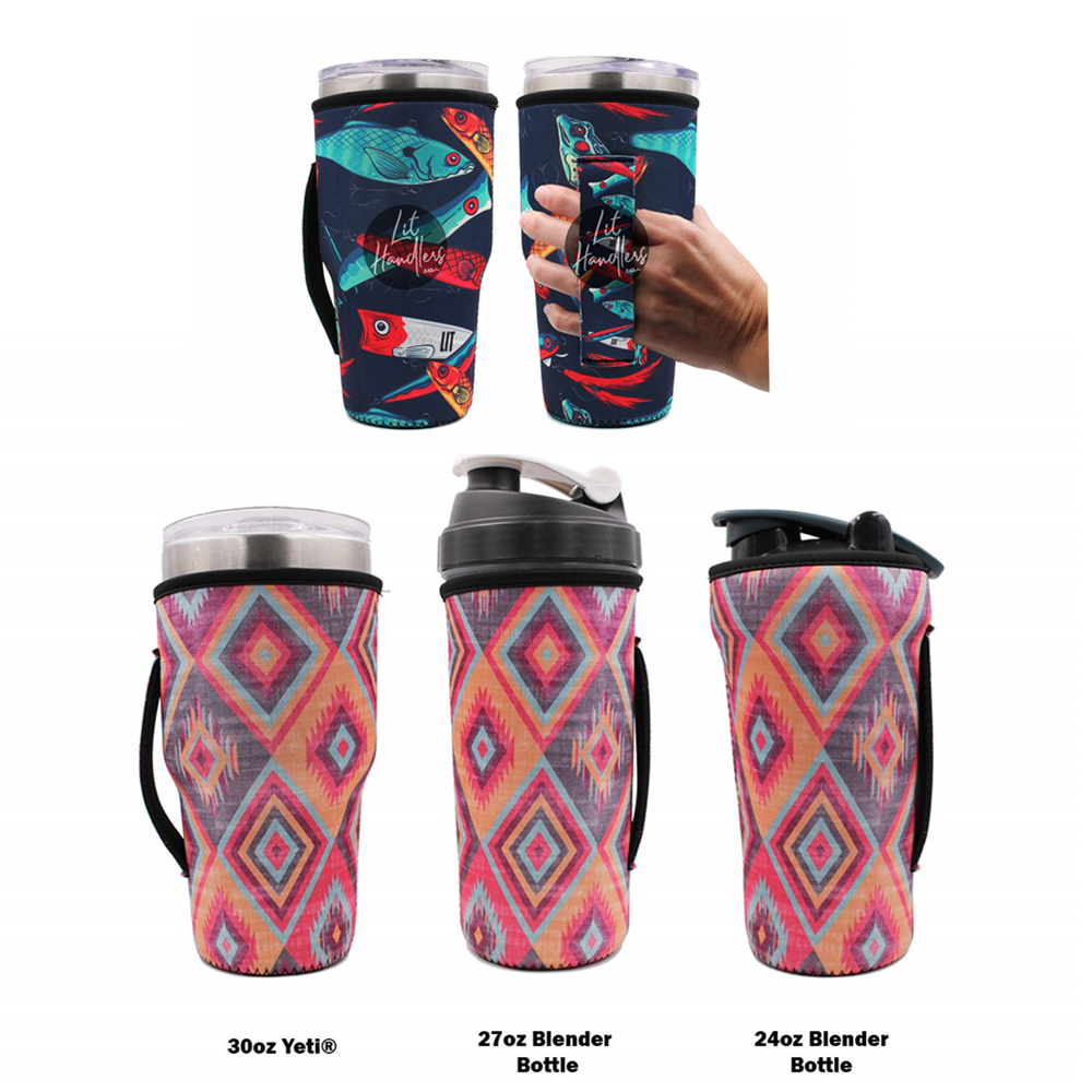 Coffee Cup Insulated Sleeve Cover Holder w/Handle, custom koozie with logo imprint 6