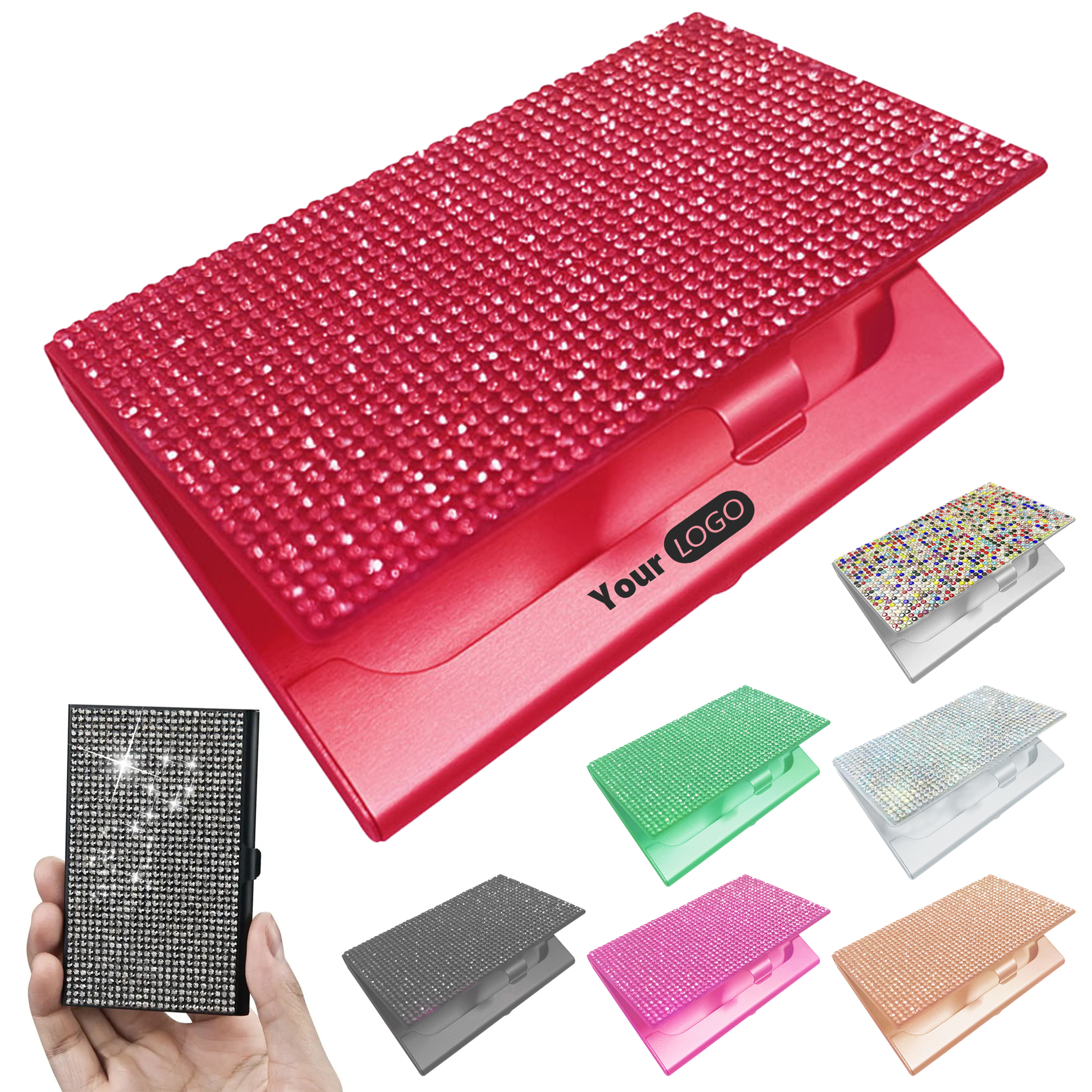 Alloy Rhinestone Business Card Holder 2