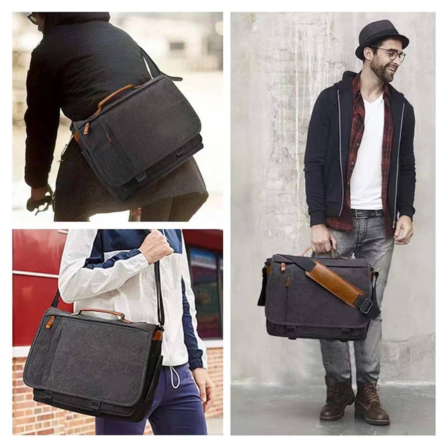 17-17.3 Inch Water-resistant Canvas Computer Messenger Bag 3