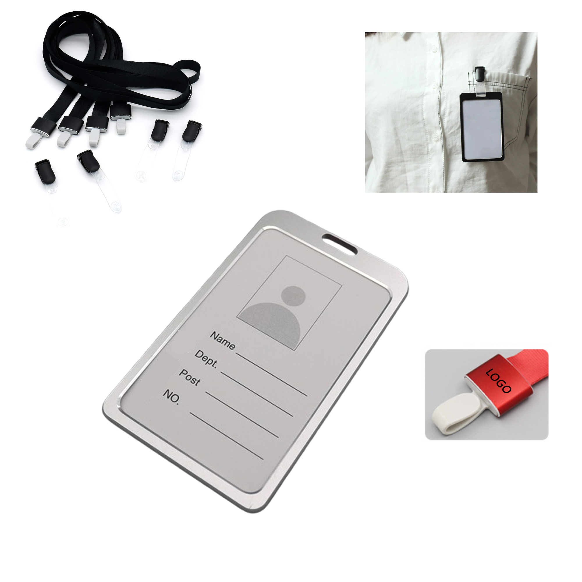 MOQ 100pcs Badge Holder With A Removable Clip And Lanyard 3