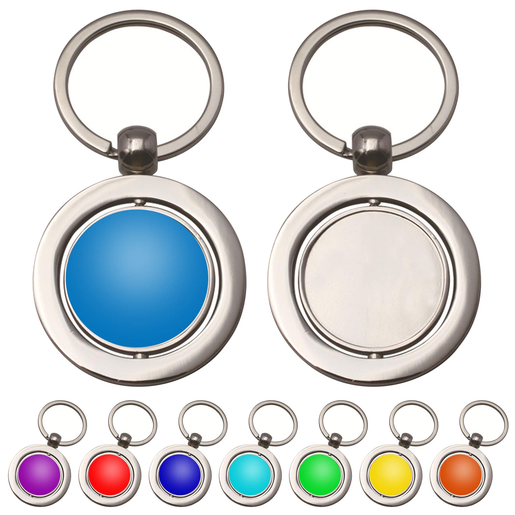 360 Rotatable Round Keychain 1