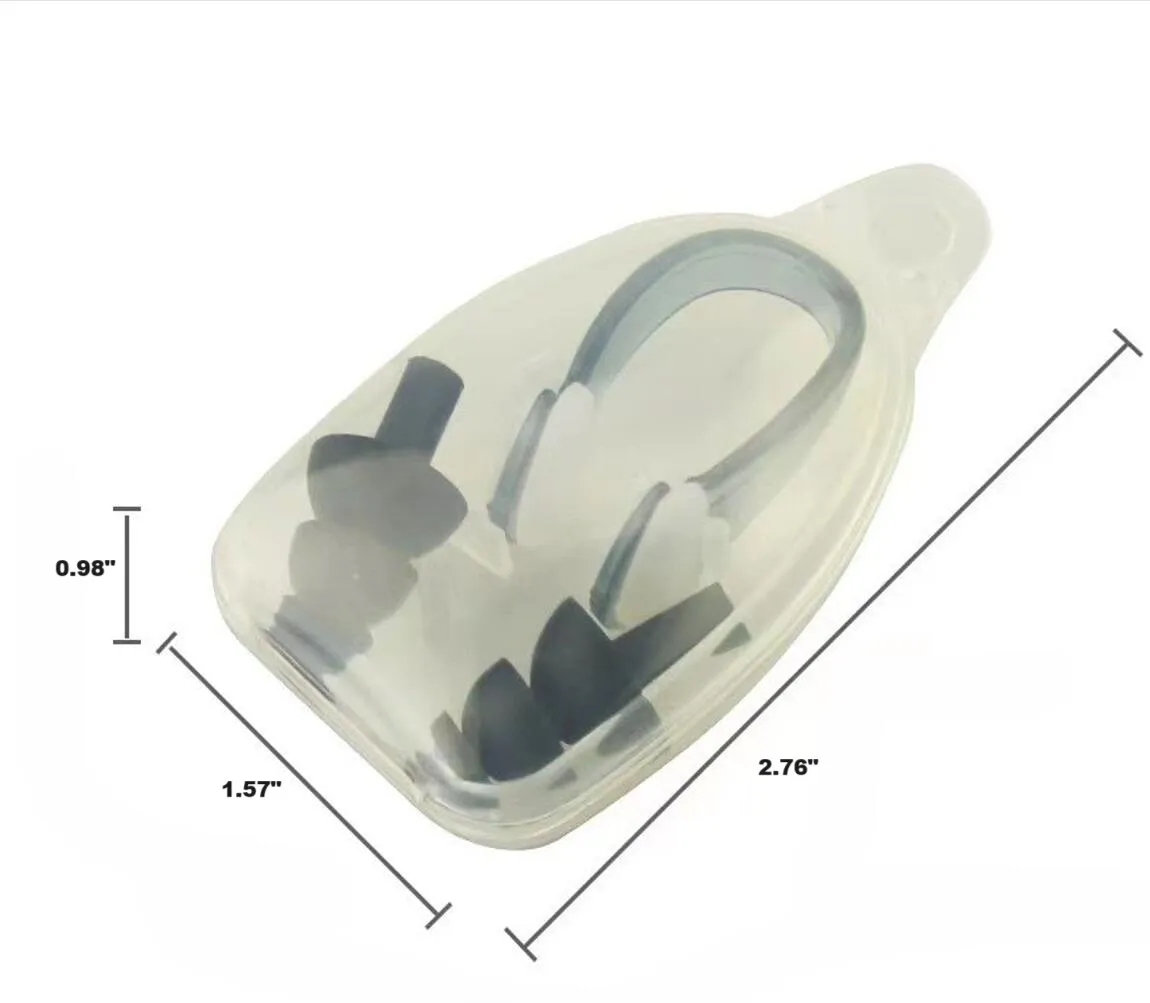 Custom logo silicone Swimming nose clip earplug set 2