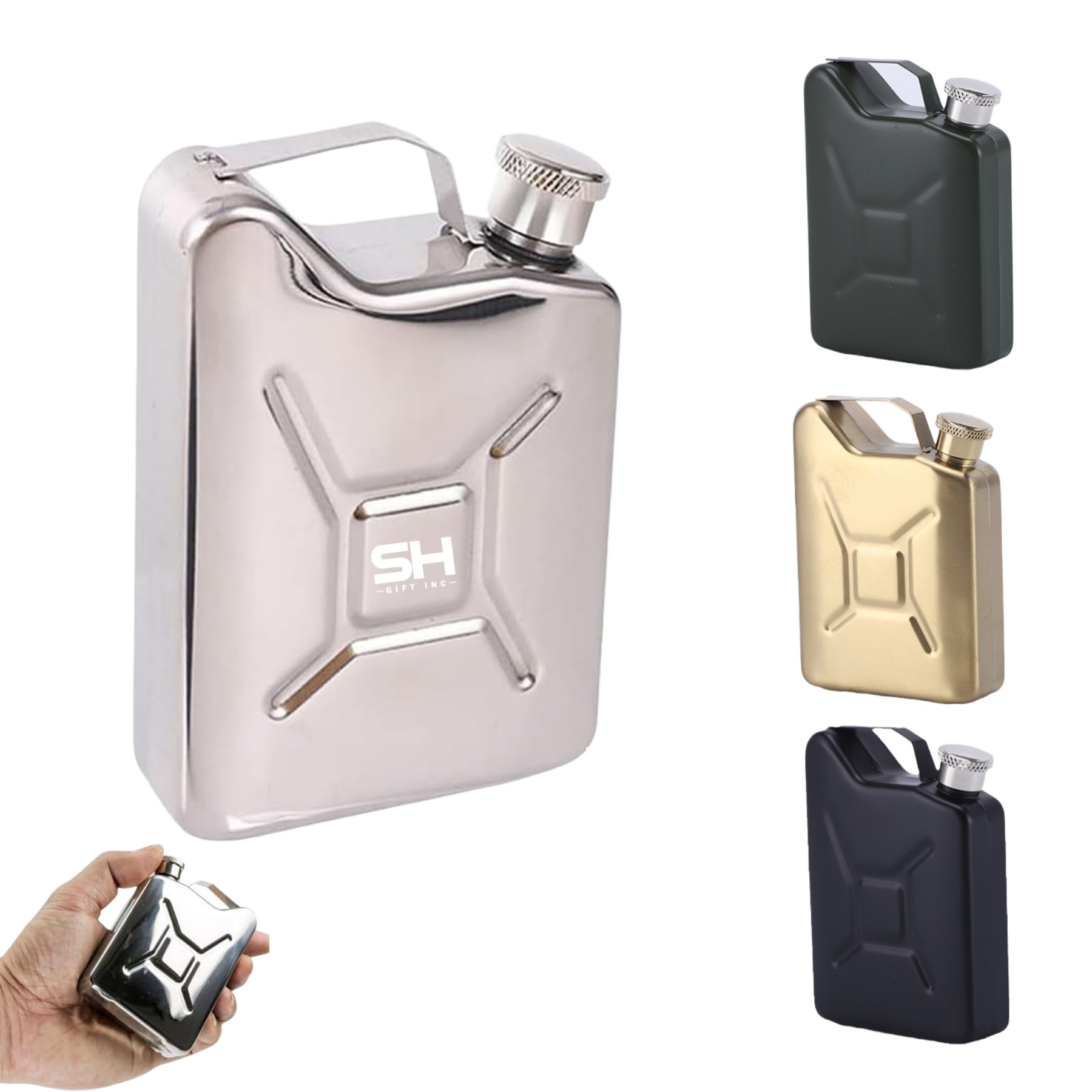 5 OZ Portable Whiskey Flask, custom water bottle with logo imprint 3
