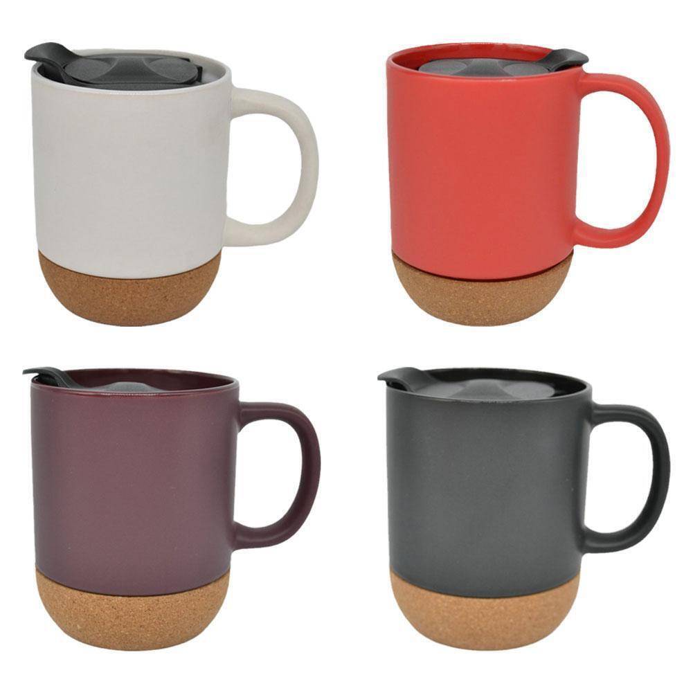 Ceramic Cork Bottom Mug with Lid 4