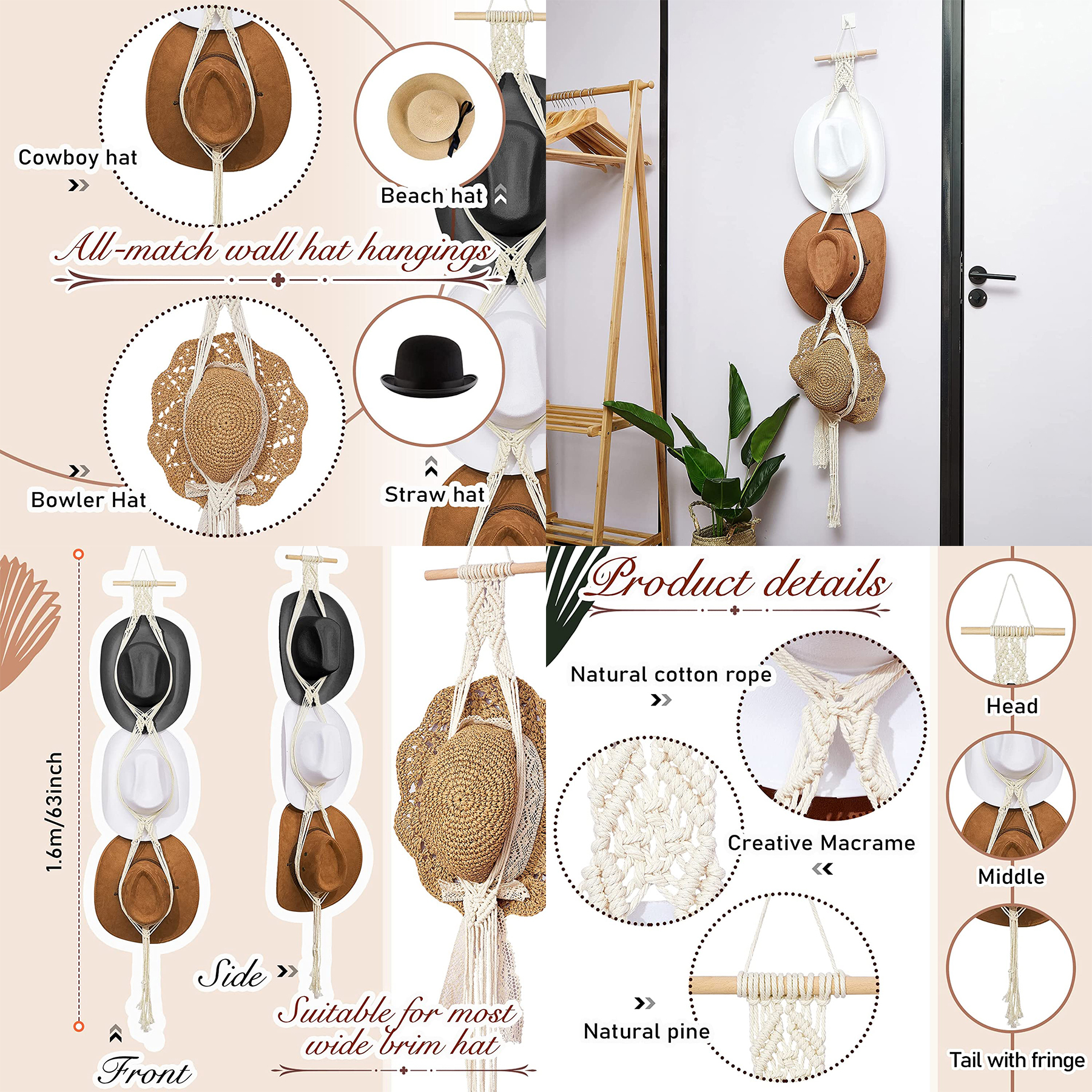 Macrame Hat Hanger 2