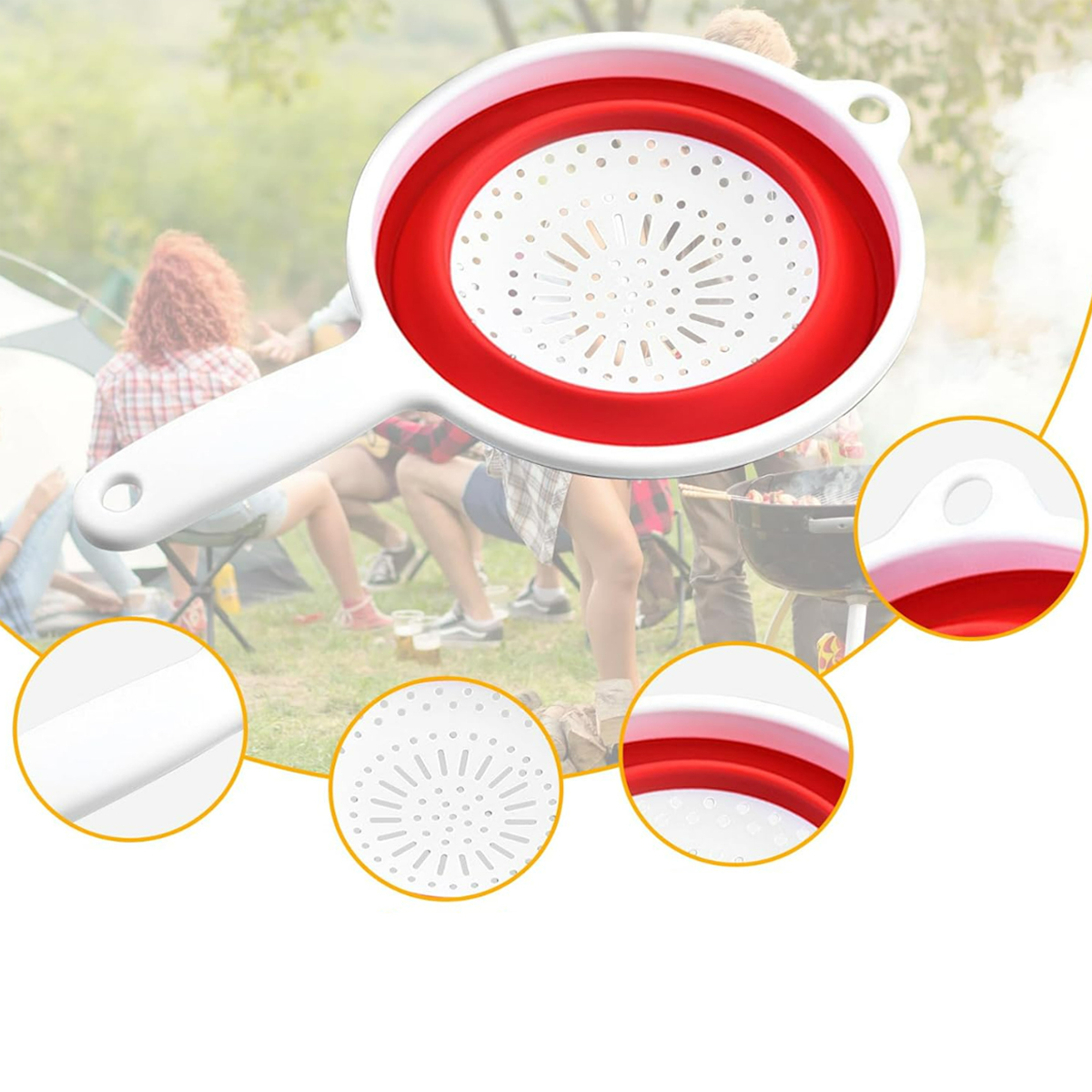 Foldable Kitchen Strainer with Handle Custom Logo 8