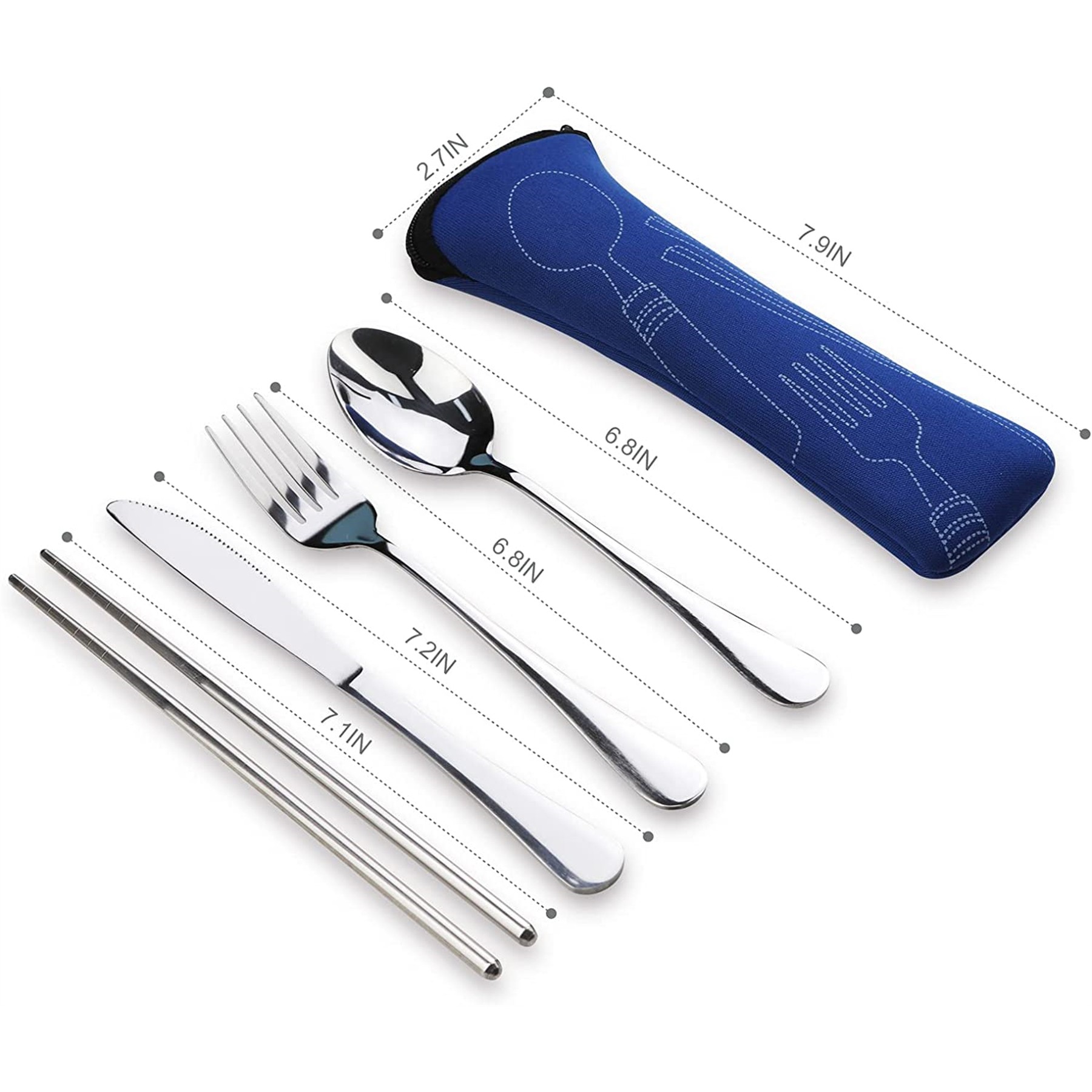 Portable Silverware Set With Case 3