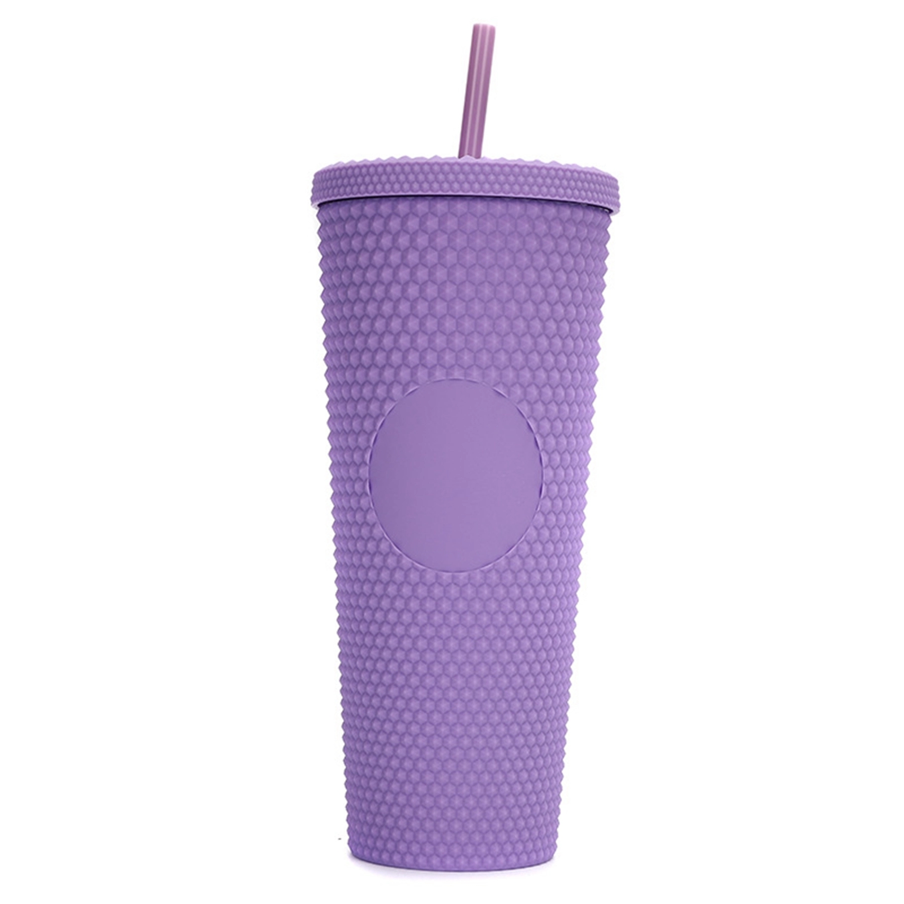 24 Oz. Plastic Matte Double Wall Tumbler with Straw 9