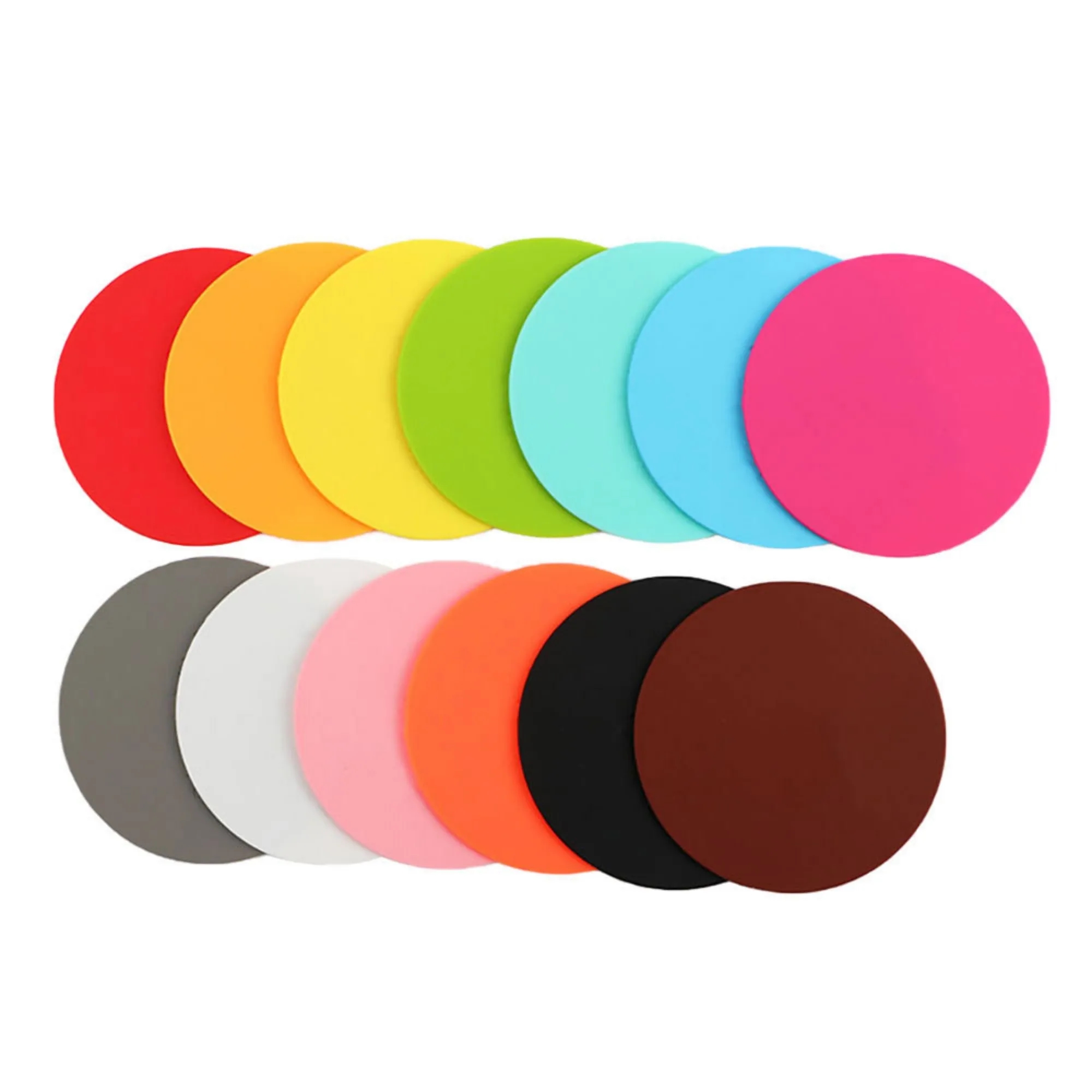 MOQ50 Soft PVC Round Silicone Coasters Non-Slip Cup 2