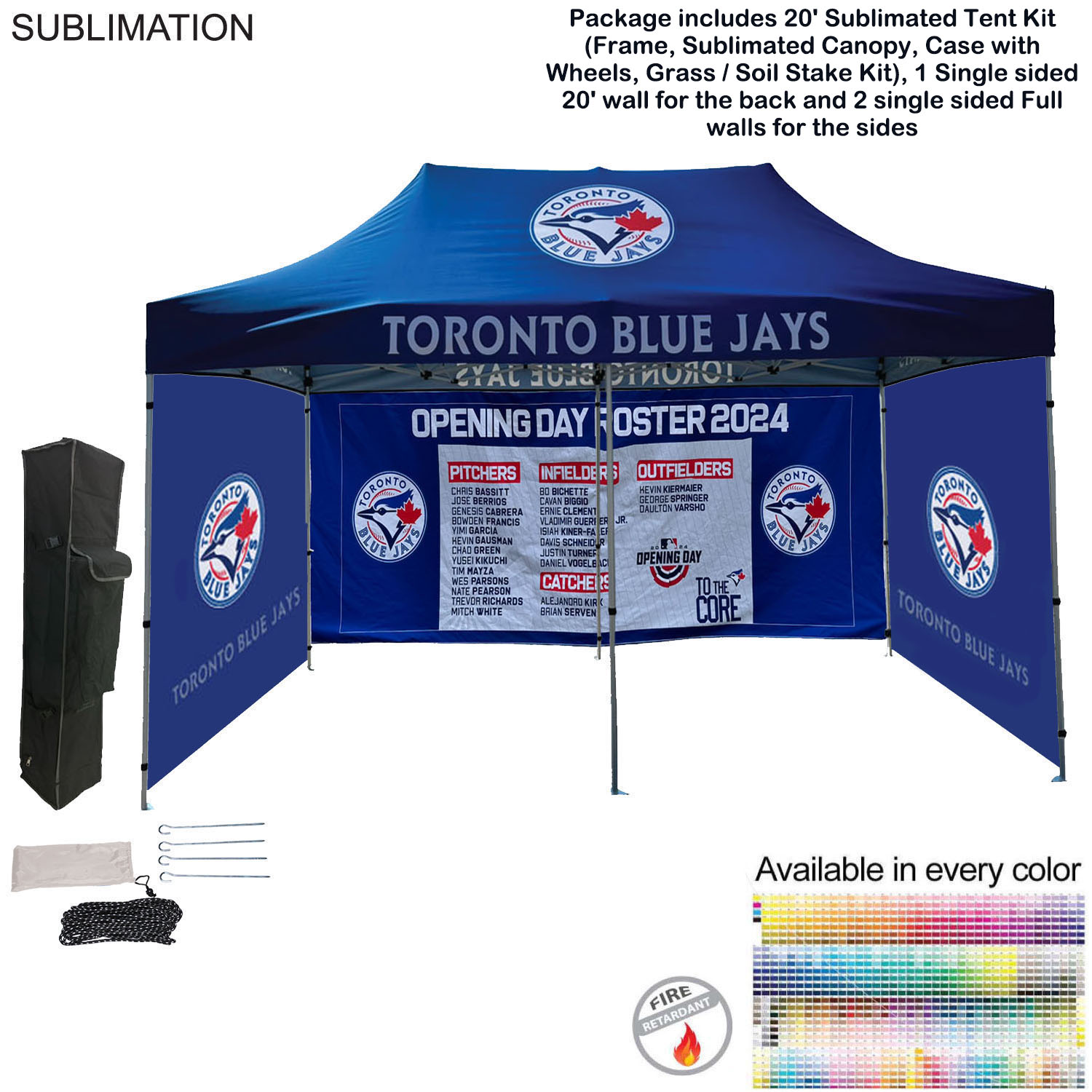 48Hr Quick Ship -Full Privacy Tent Package 2, 20' Sublimated Tent Kit, 20' backwall, 2 Full sidewall 11