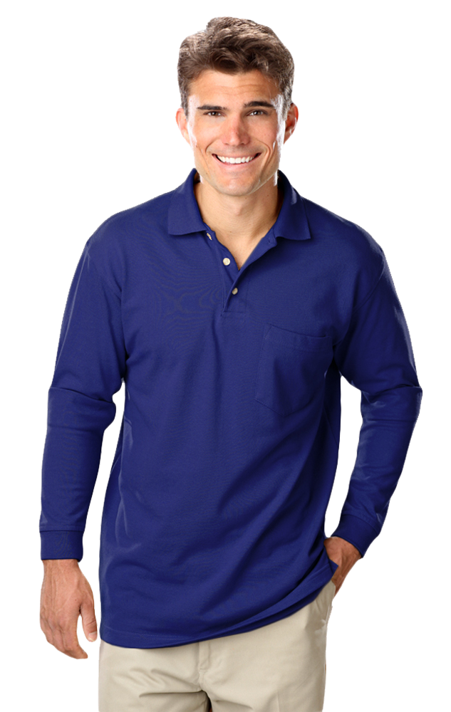 Adult Superblend L/S Pocketed Polo 3