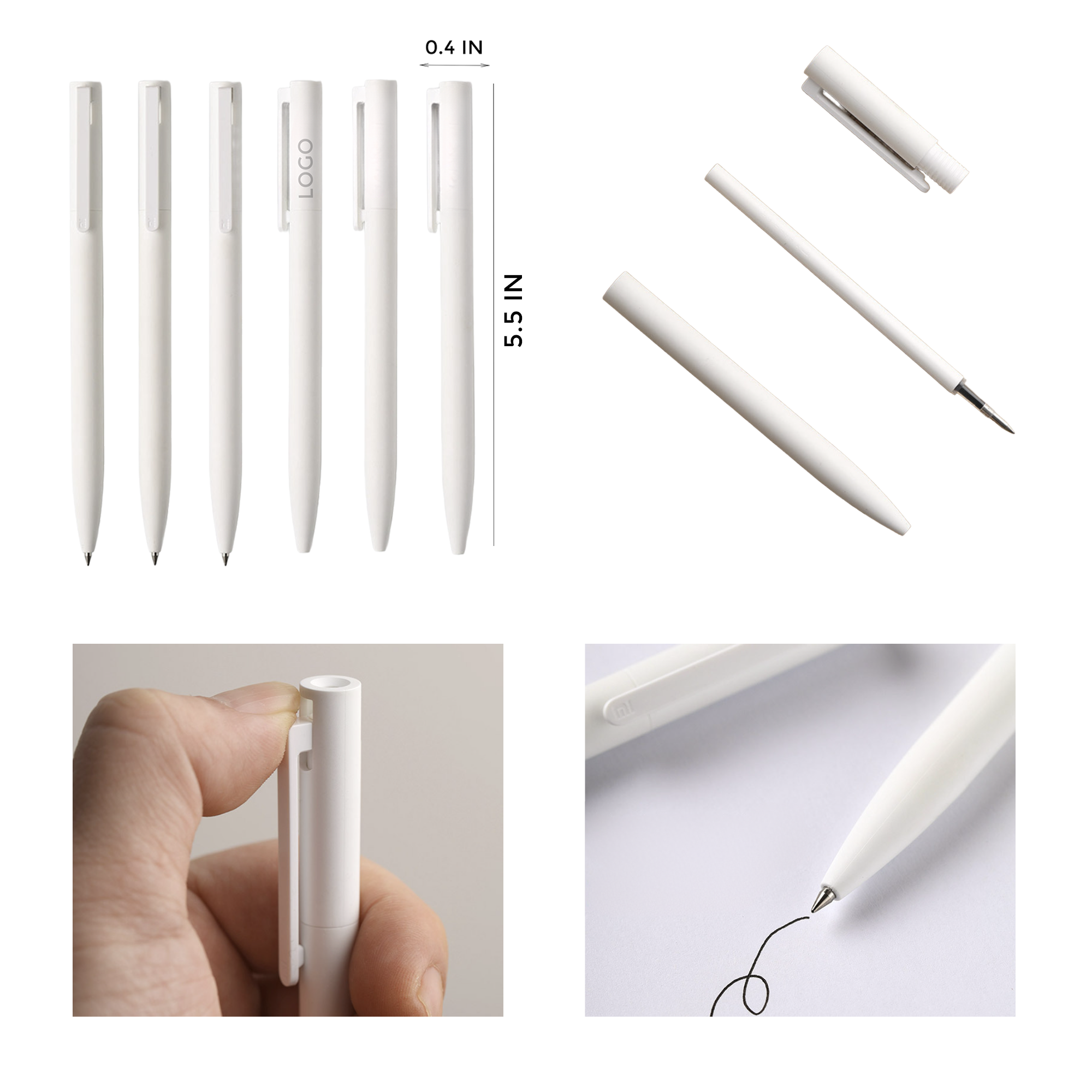 MOQ 10 PCS Pure White Click Pen 1
