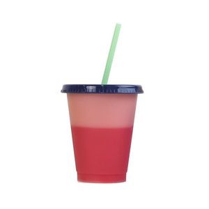 Handy 16oz Plastic Color Changing Cup With Straw 30