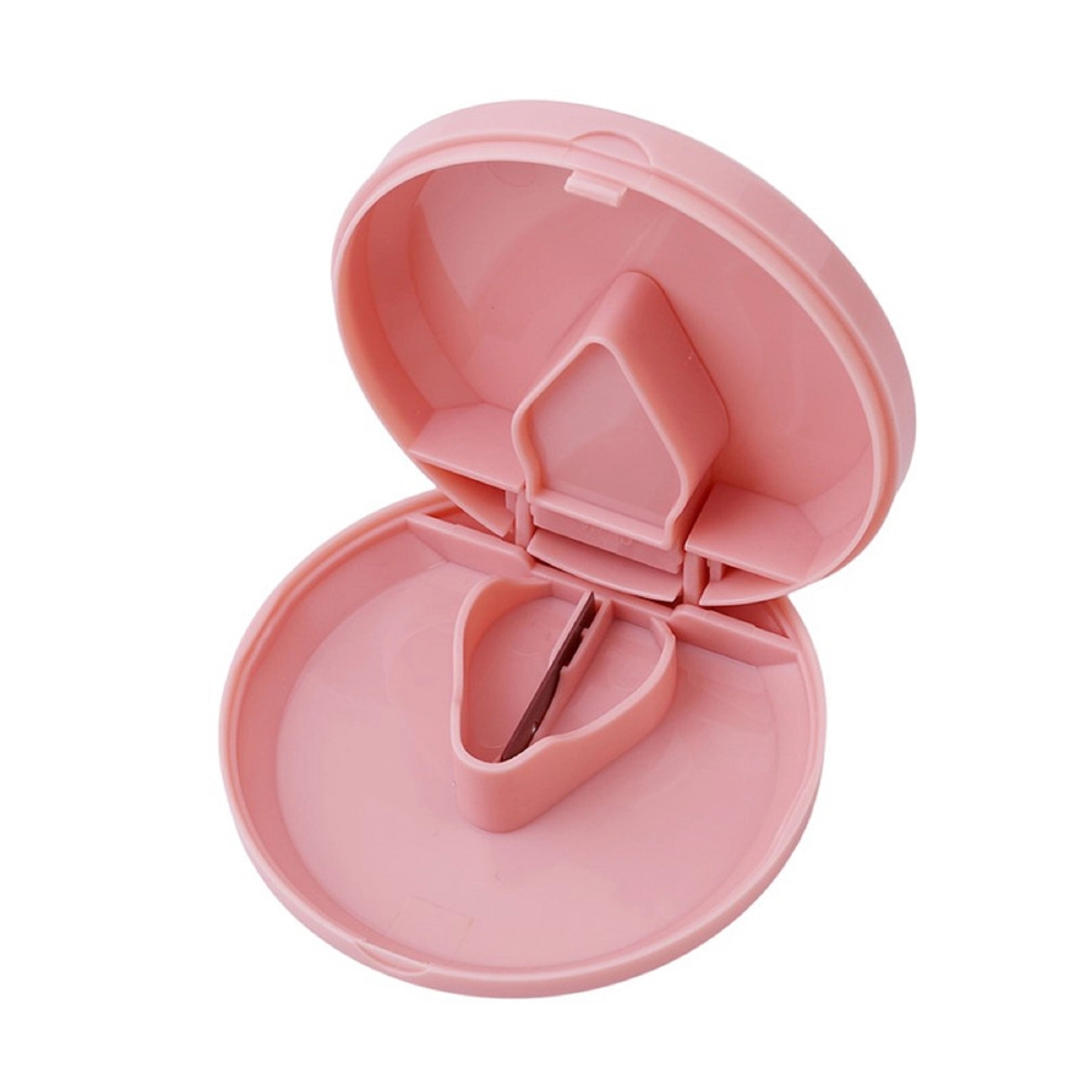 Plastic Round Pill Box with Cutter 8