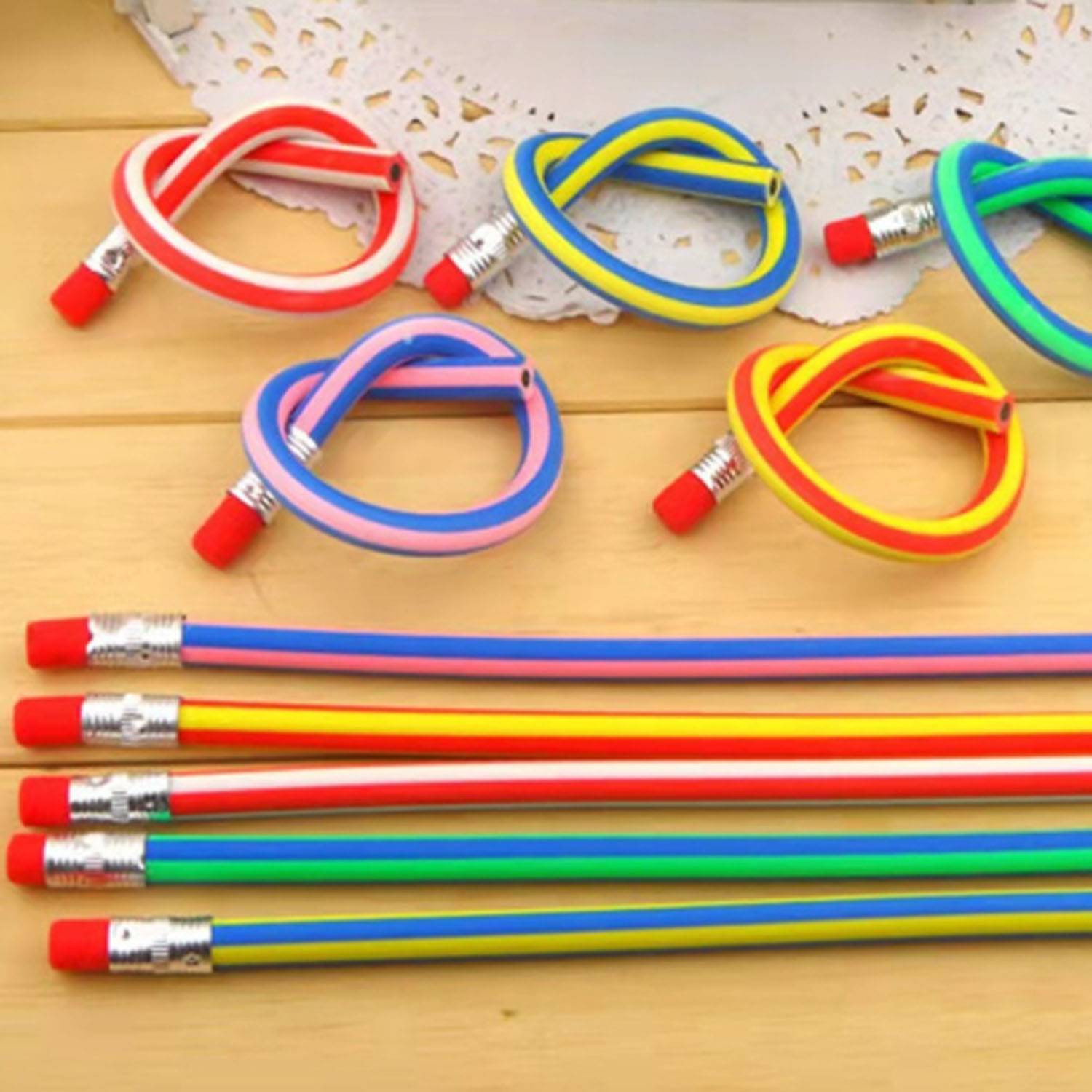 Colorful Educational Fun Novelty Bendy Flexible Pencil 3