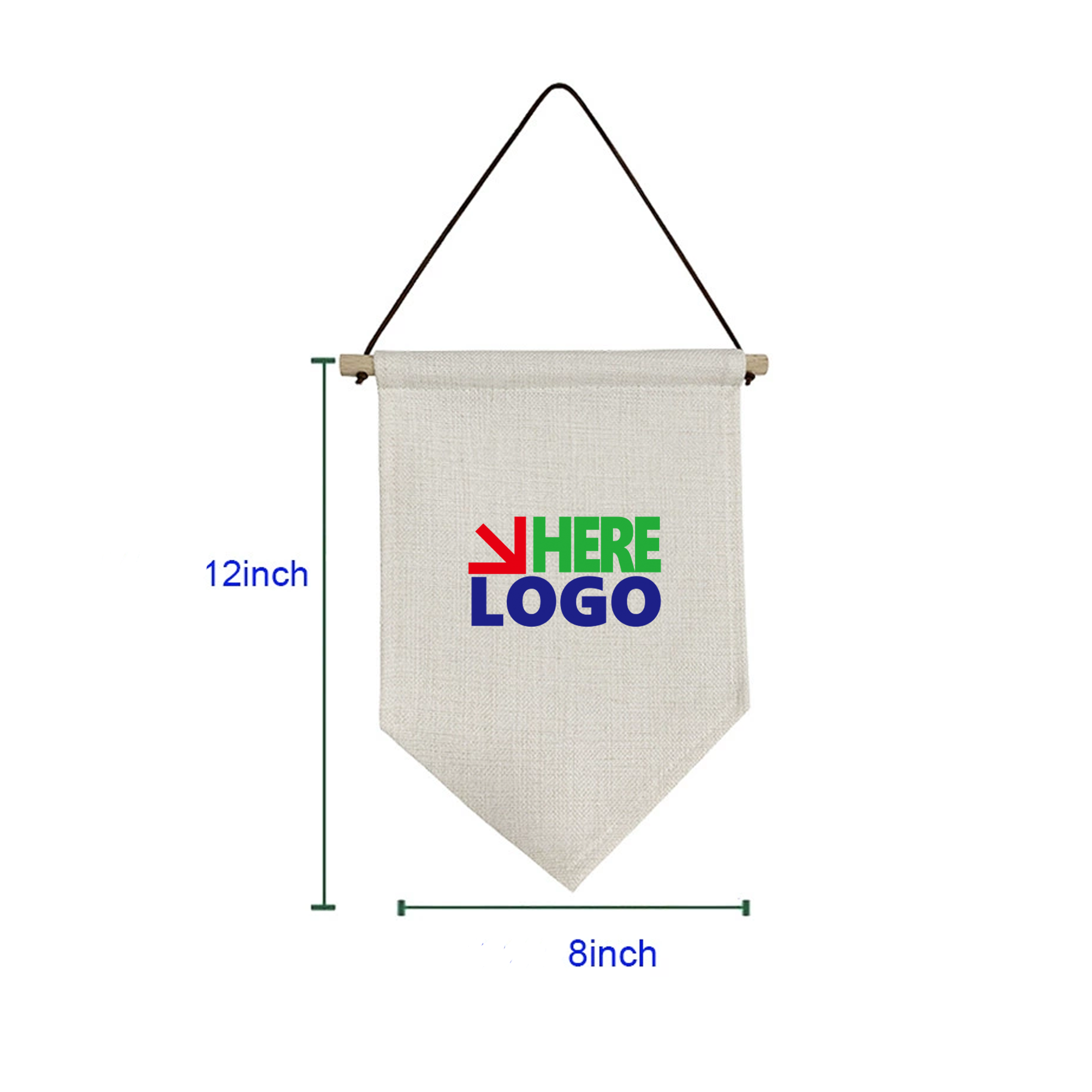 Light Brown Linen Blank Triangle Flag Decorative Pennant 2