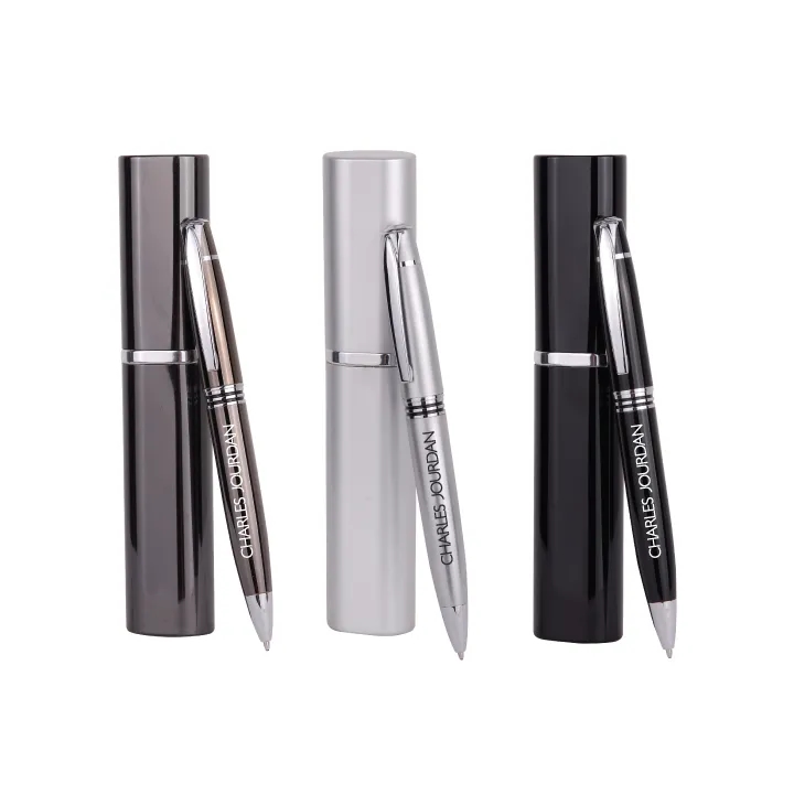 Twist Metal Ballpoint Pen w/ Flat Case