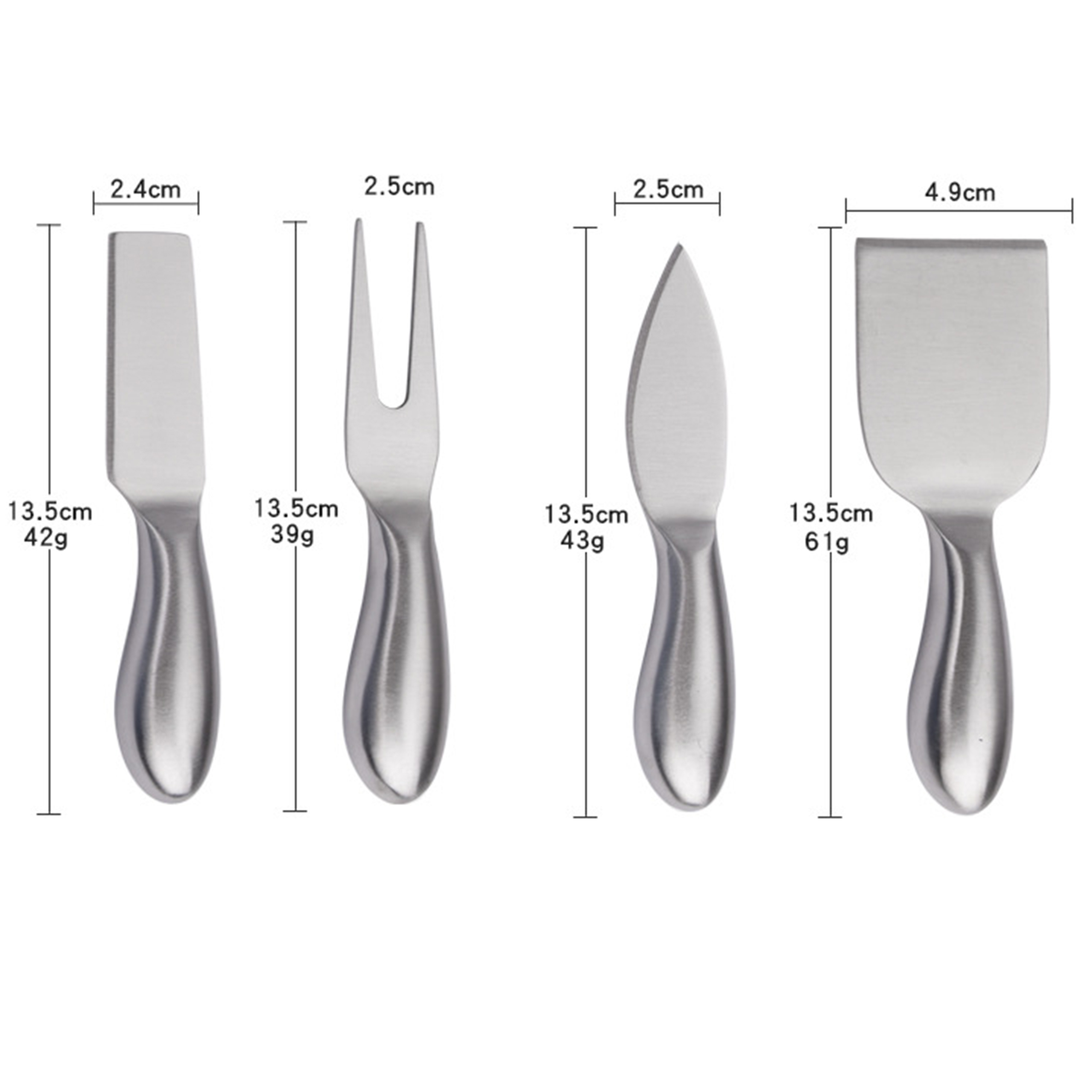Stainless Steel Cheese Knife 4-Piece Set 3
