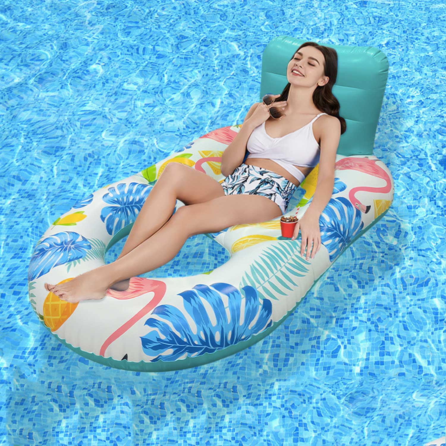 Inflatable Lounge Float – Foldable Backrest 21