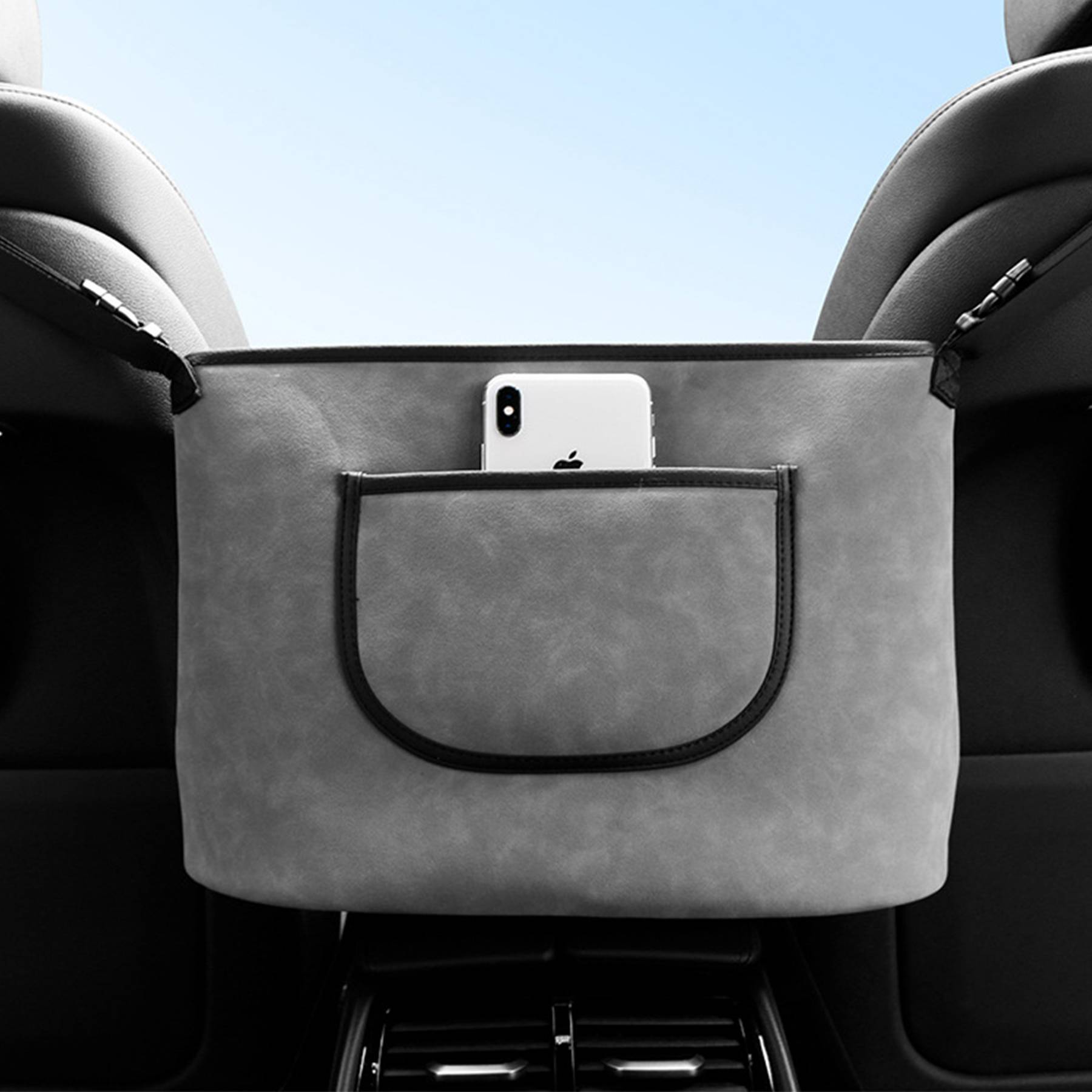 Genuine leather Car Handbag Holder Between Seats 6
