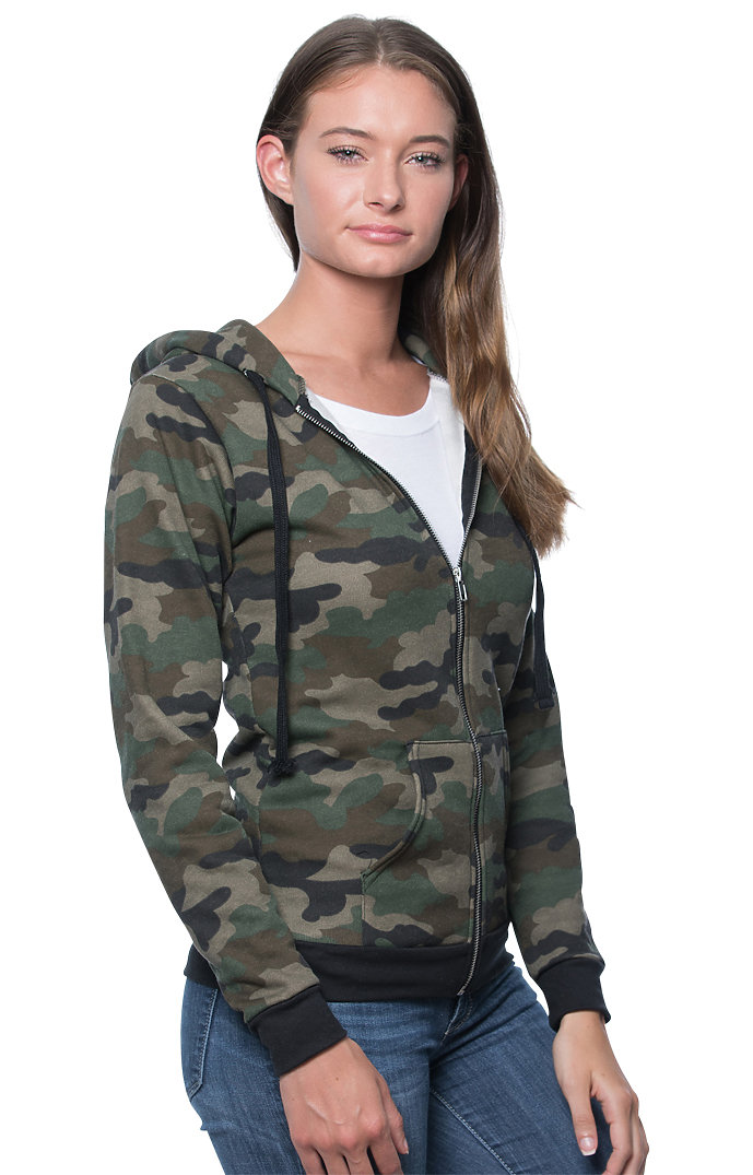 Unisex Camo Fleece Full Zip Hoodie 8