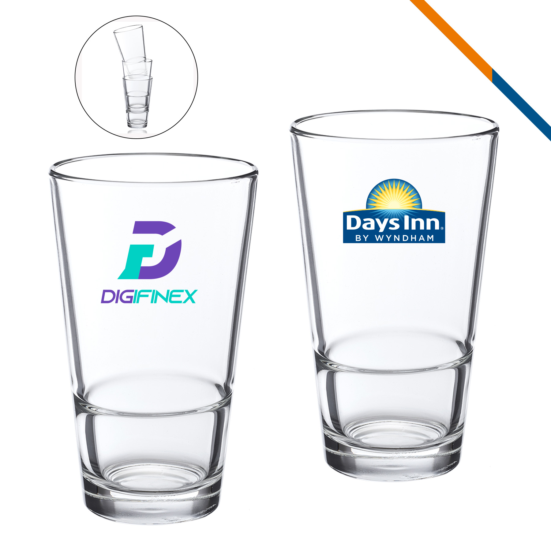 Dillon ARC Stackable Pint Glasses - 16 OZ. 2