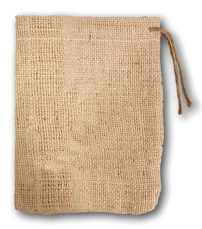 Coffee Bean Jute/Burlap Drawstring Bag 6X8" 3