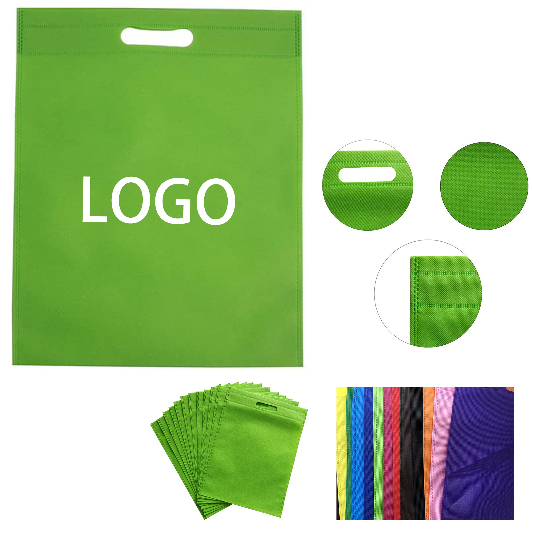 Large Freedom 80G Heat Seal Non-Woven Tote MOQ 300pcs