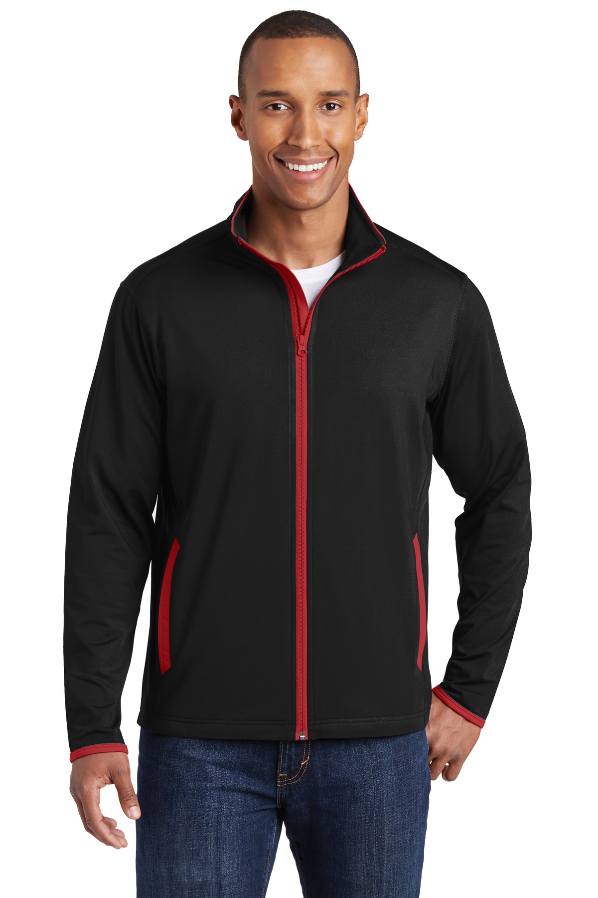Sport-Tek Sport-Wick Stretch Contrast Full-Zip Jacket. ST853 14