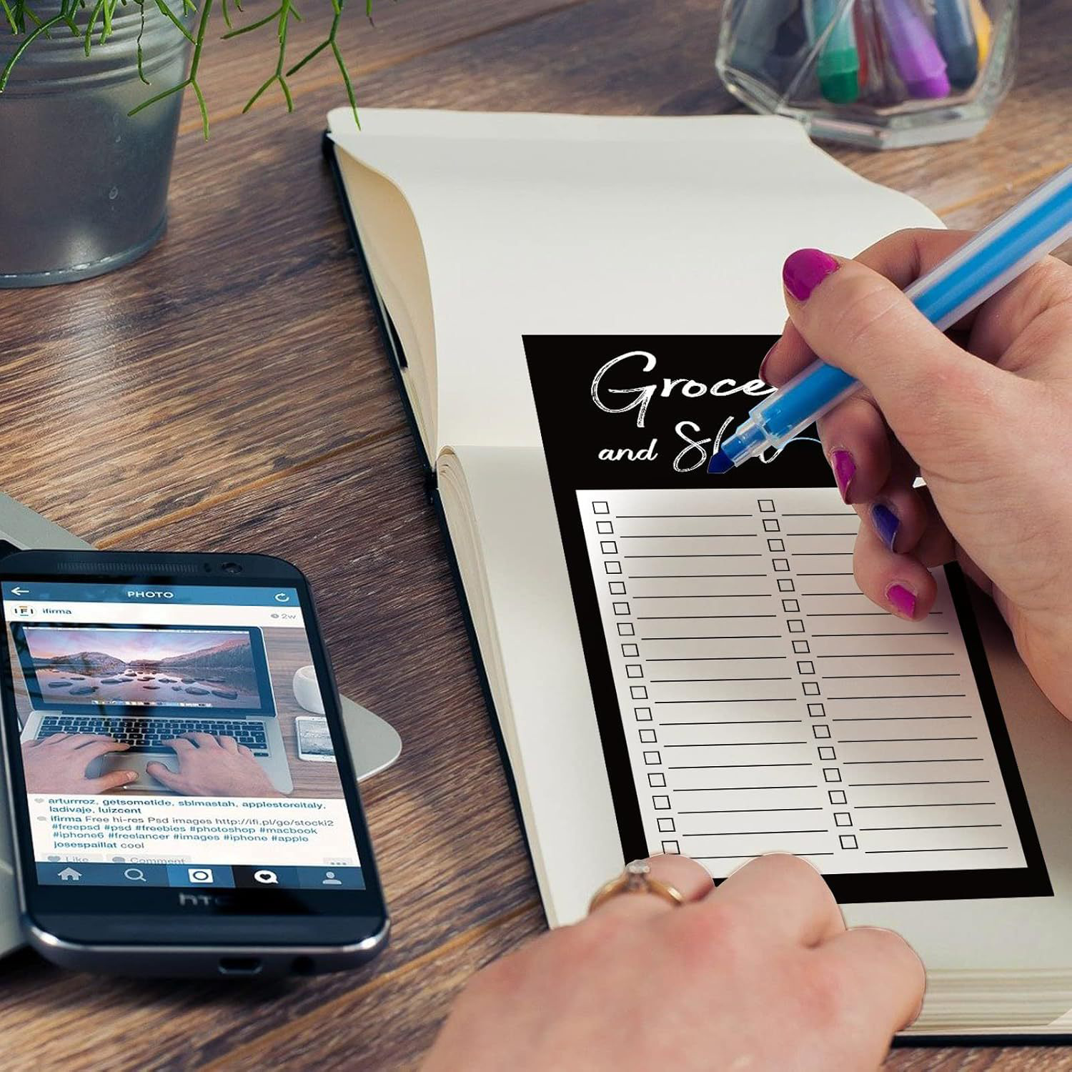 Magnetic Memo Notepad w/ Pen Holder 8