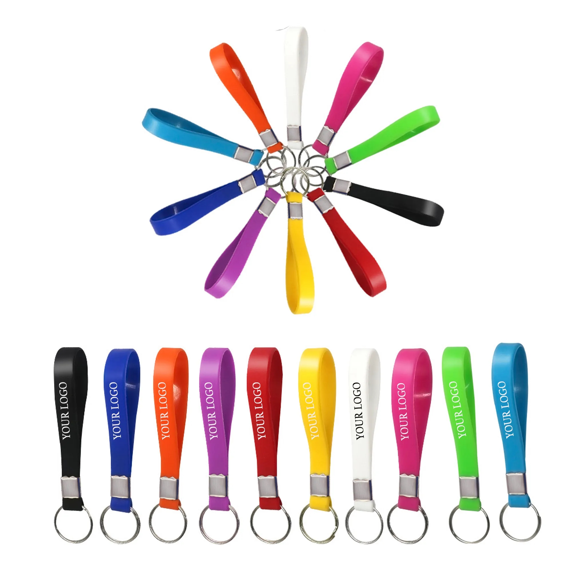 Silicone Wristband with Keychain  MOQ 100 3