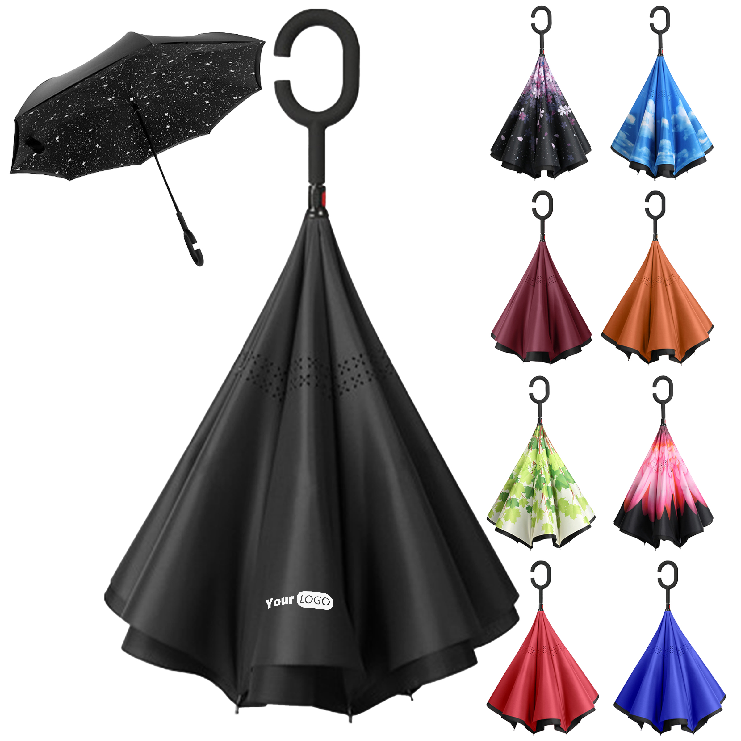 Impact Cloth No Need To Hold Double-Layer Manual Umbrella 7