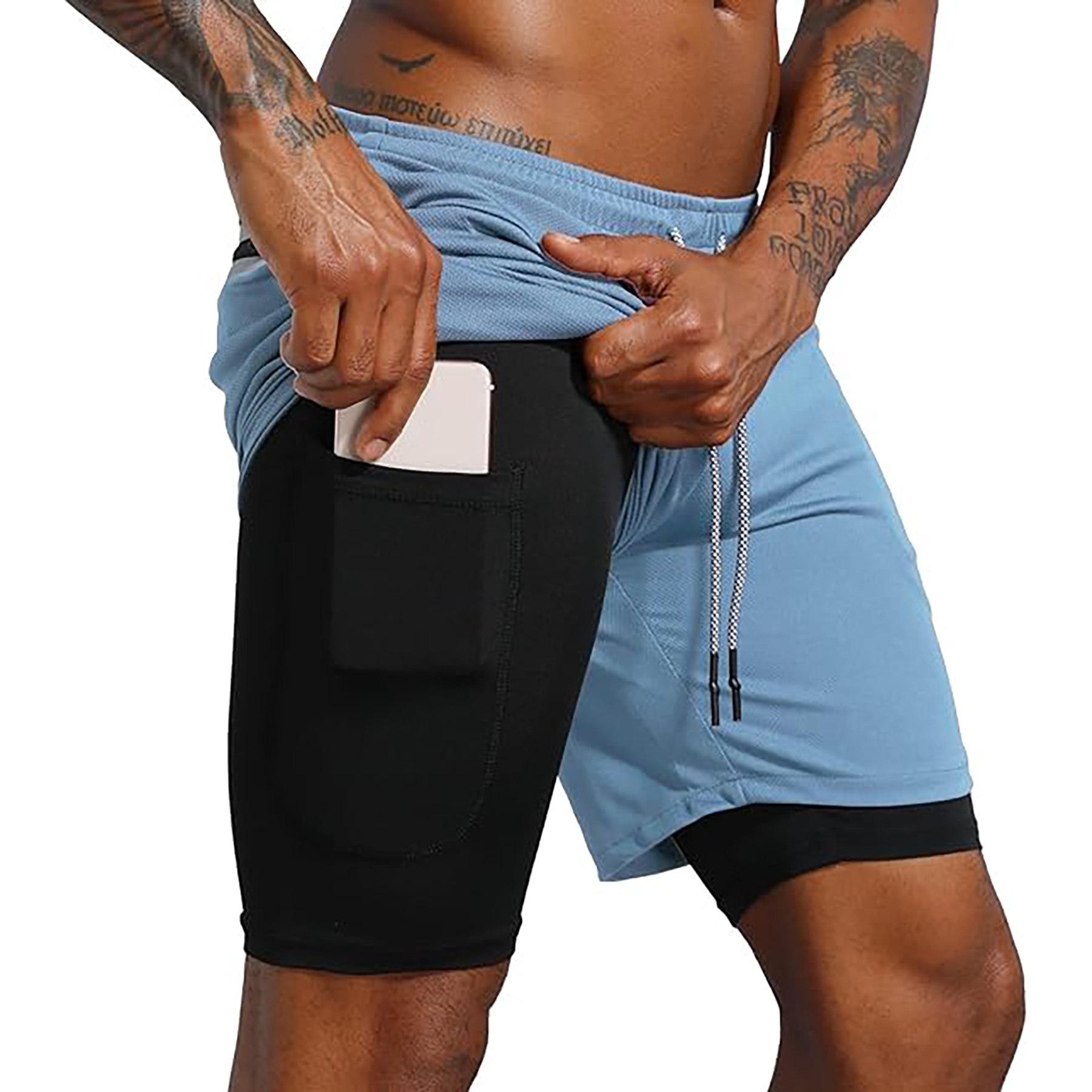 Men's 2 in 1 Workout Running Shorts 16