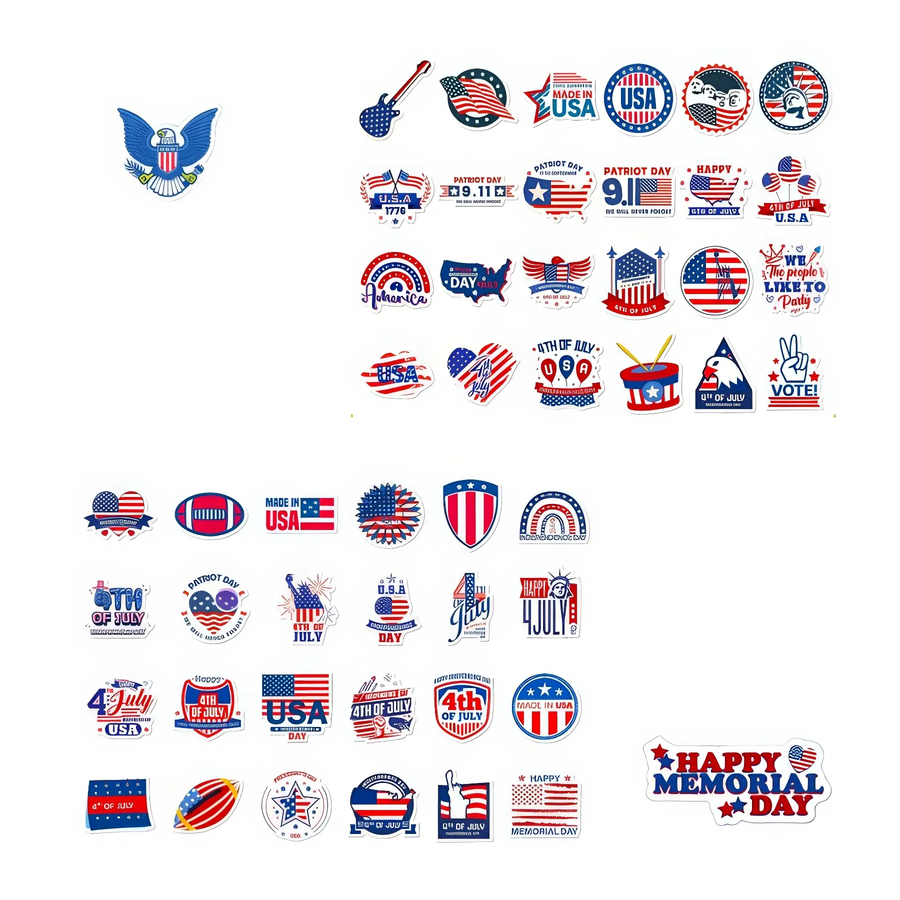 Varied USA Independence Day Stickers 4