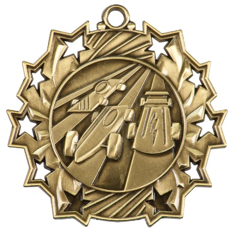Pinewood Derby Ten Star Medal, 2-1/4" 2
