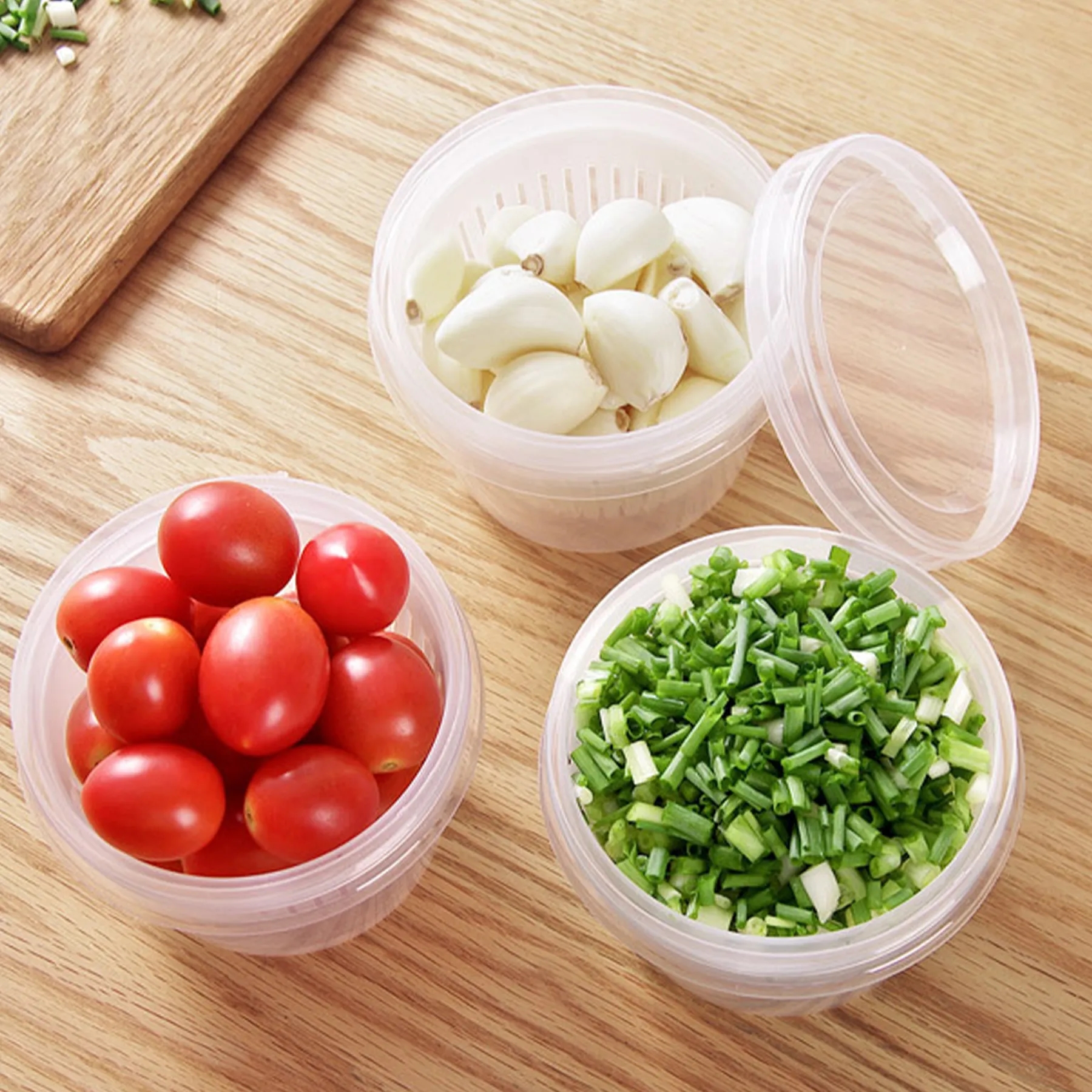 Polypropylene Portable Ginger And Garlic Storage Box 7
