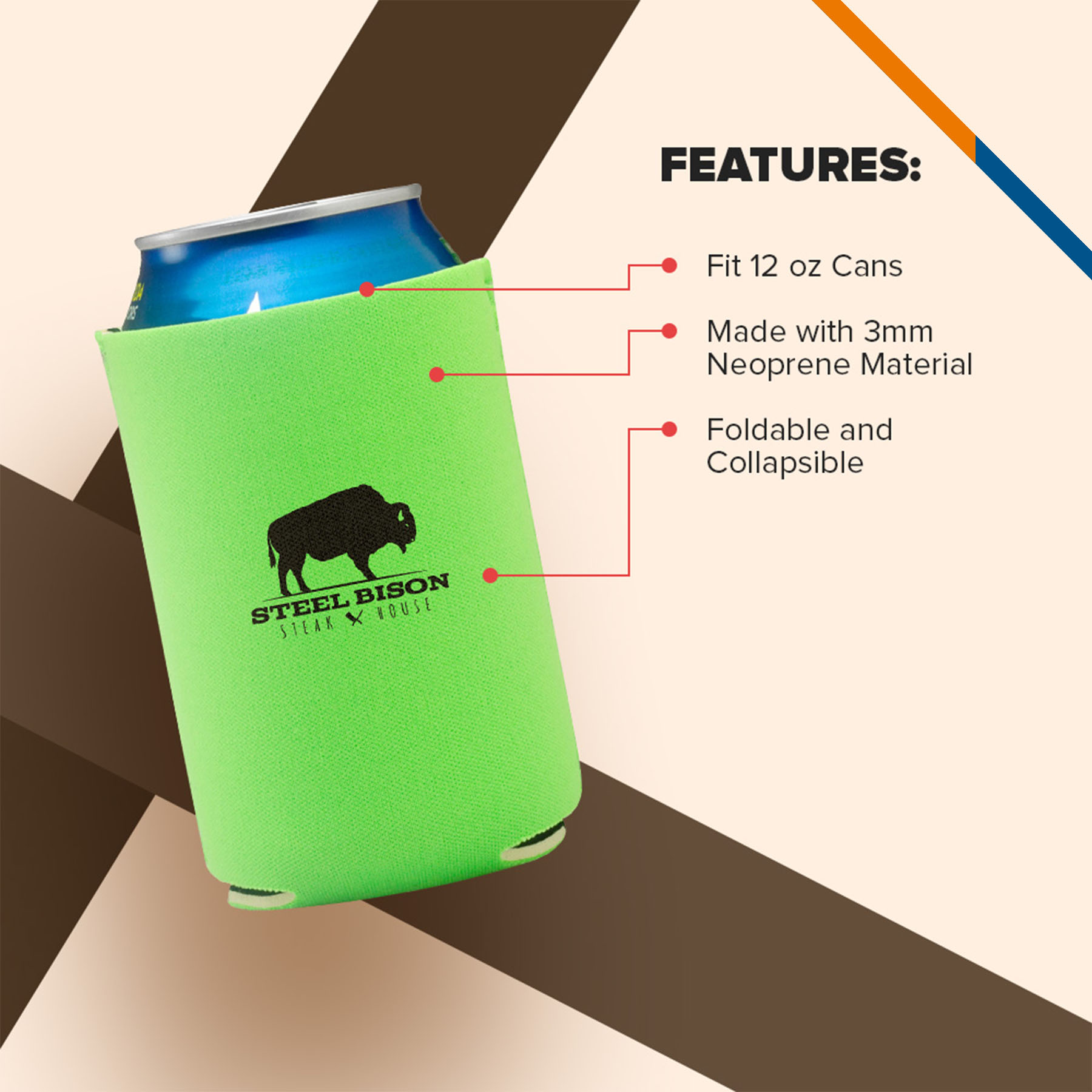 Zeashary Neoprene Collapsible Coolie 12