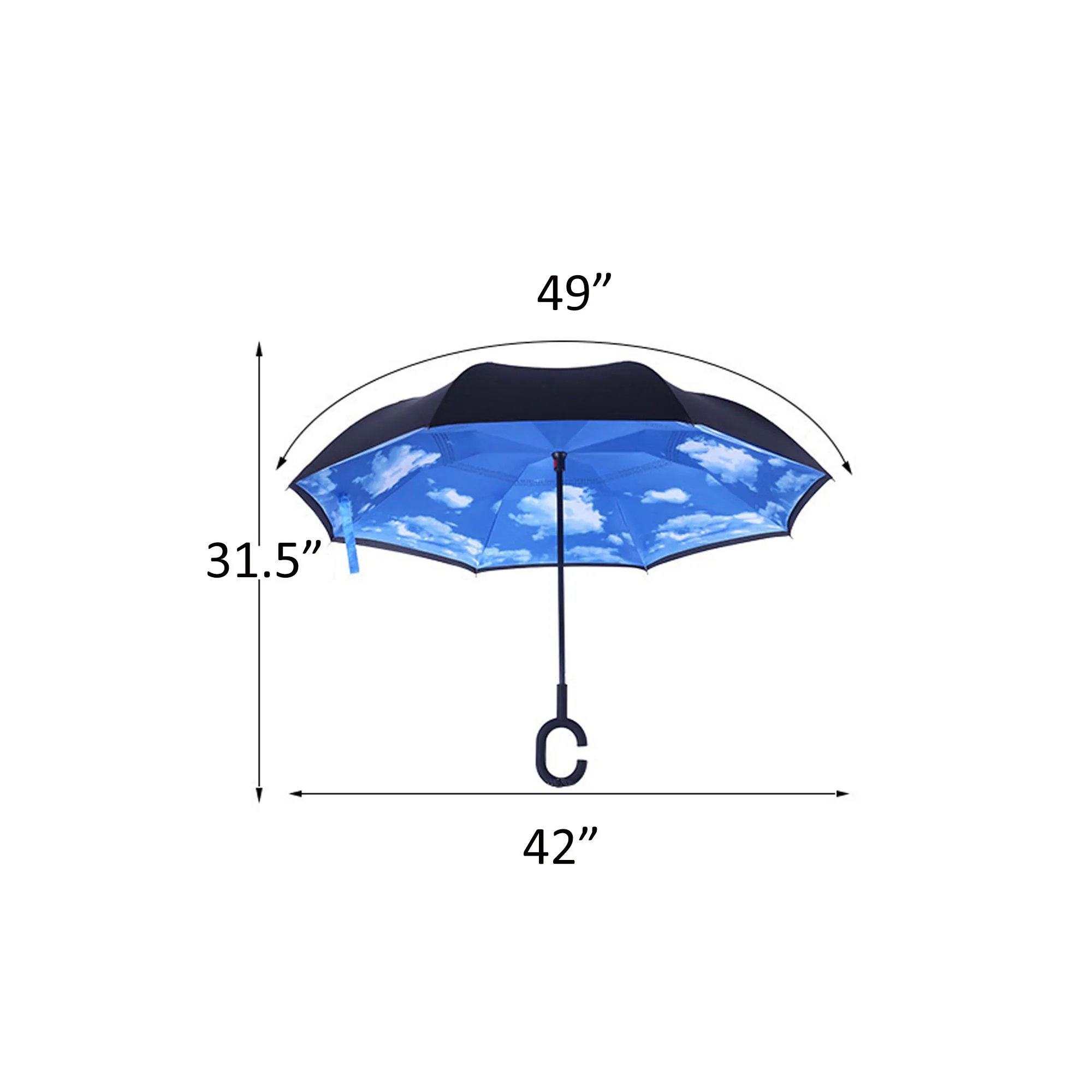 49" Double Layer Inverted Umbrella 3