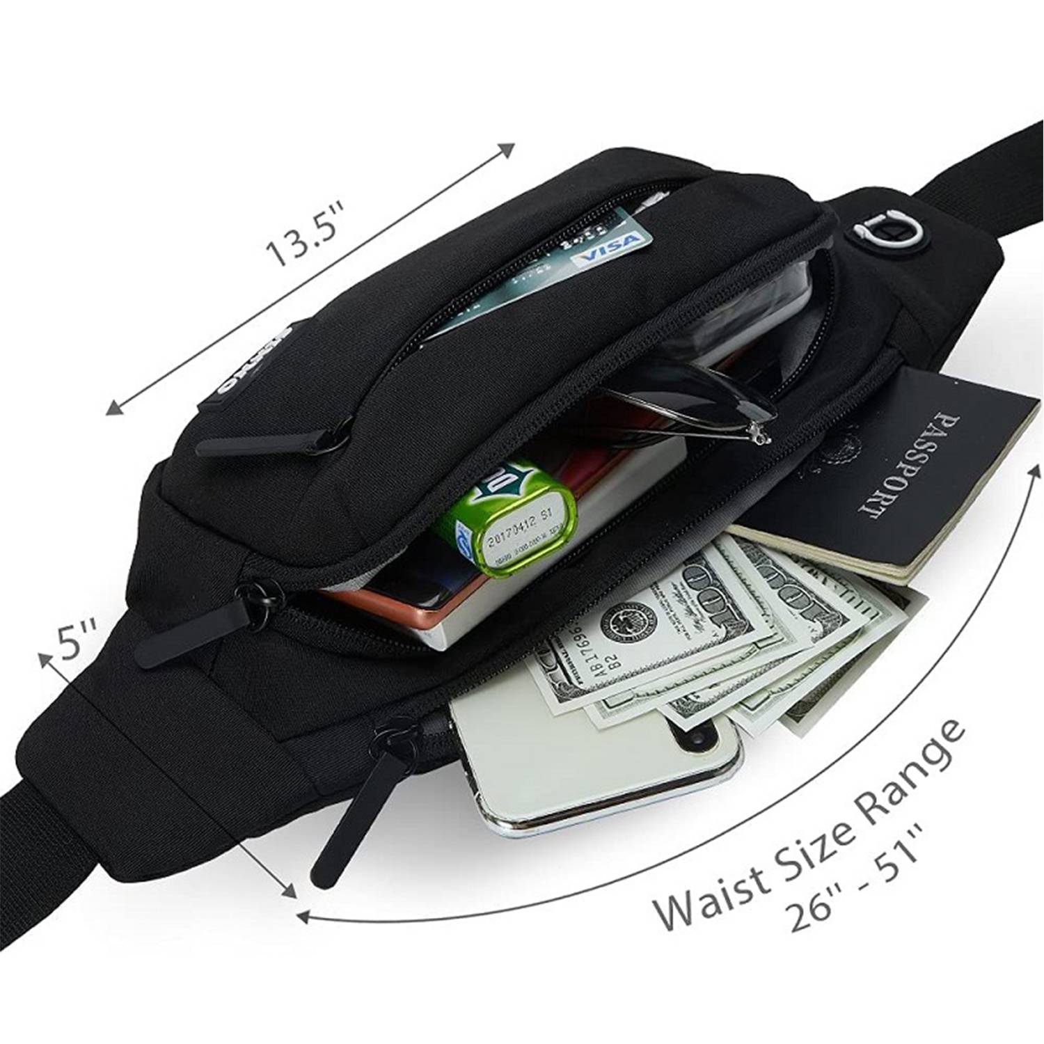 Large Crossbody Fanny Pack for Women Men Belt Bag 2