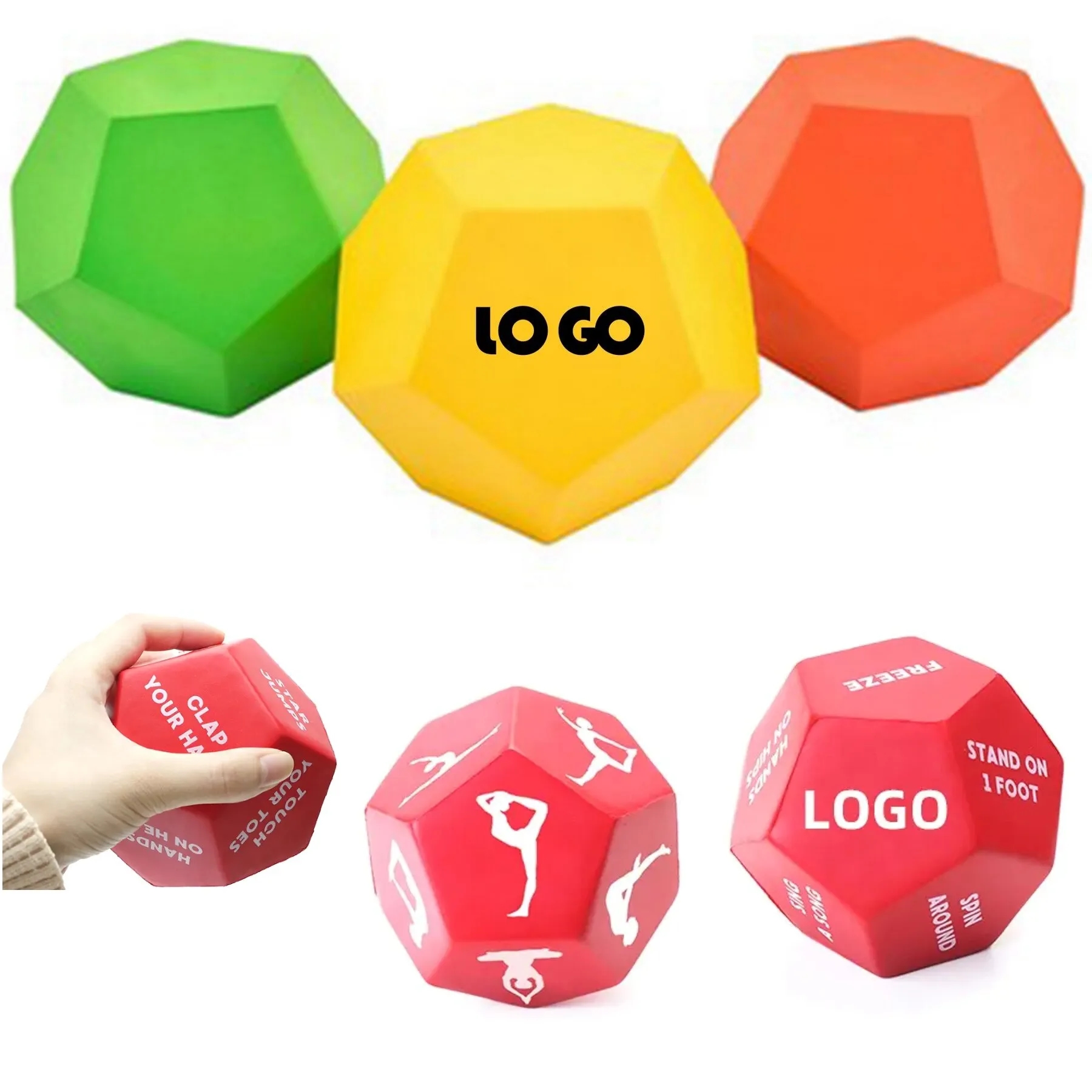 12 Sided PU Dice Squeeze Toy Stress Reducer 7