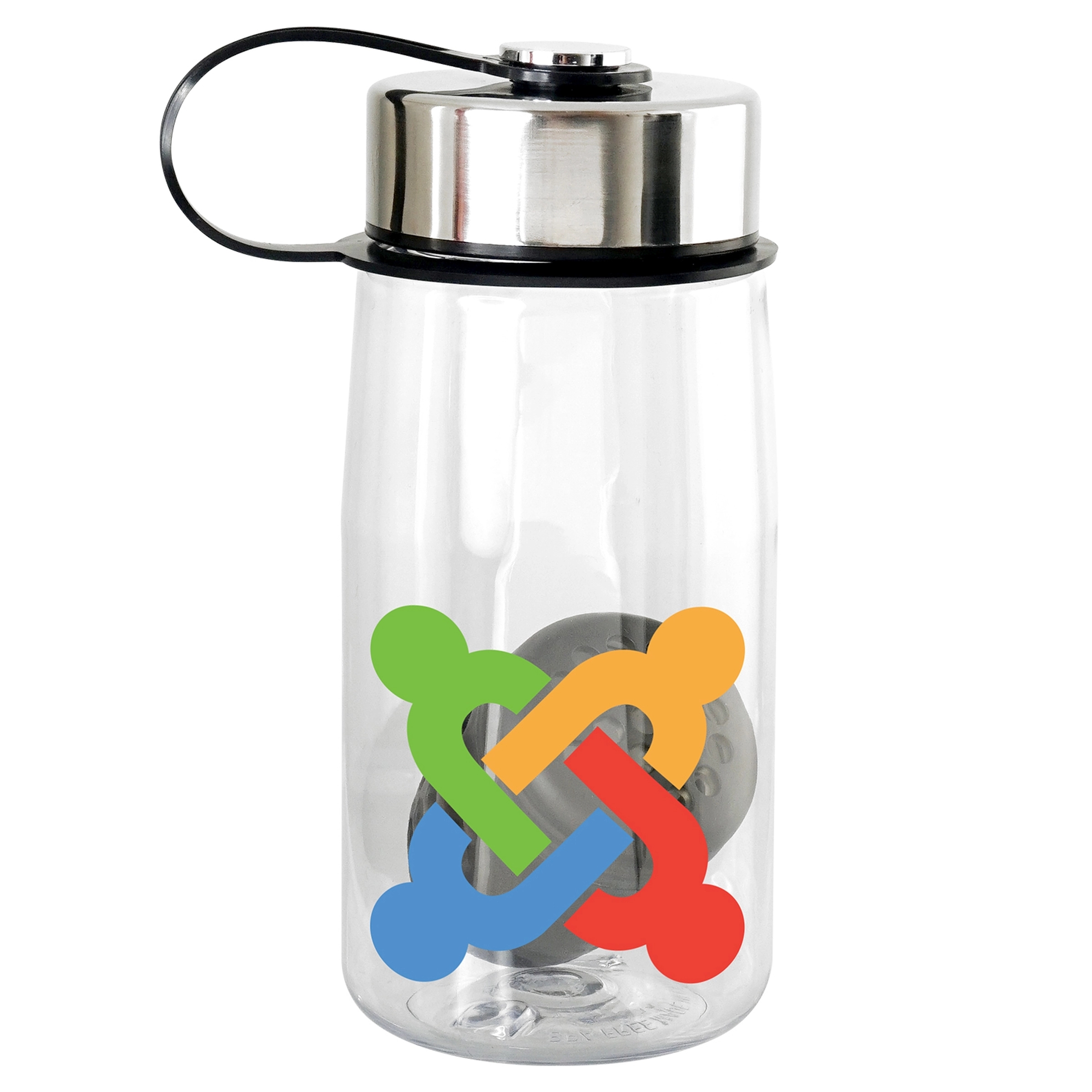 Metal Lanyard Lid 18 oz. Recycled Bottle with Floating Infus 14