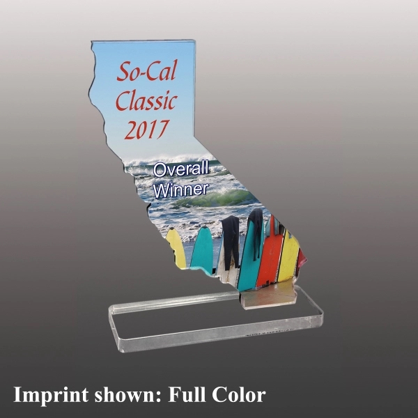 State of California Shaped Acrylic Award - Full Color