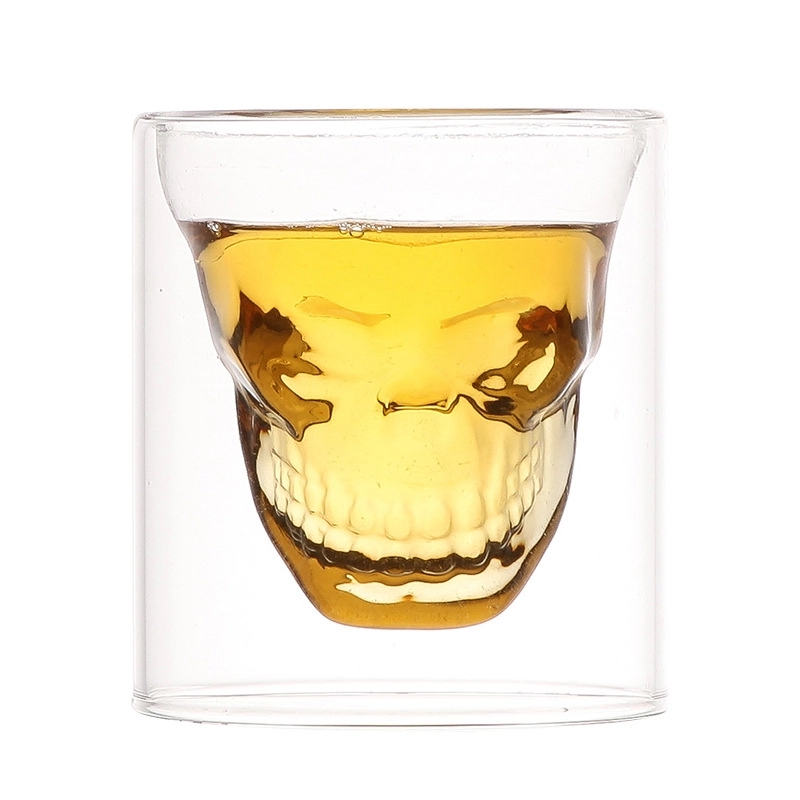 Custom 8.5 oz Double Layer Design Skull Whiskey Glass 2