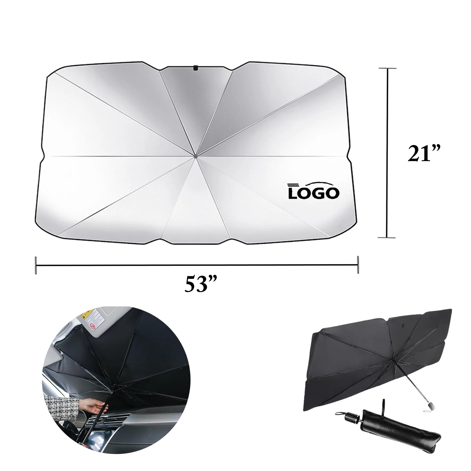 MOQ25 Car Sunshade Umbrella Retractable Windshield Cover 5