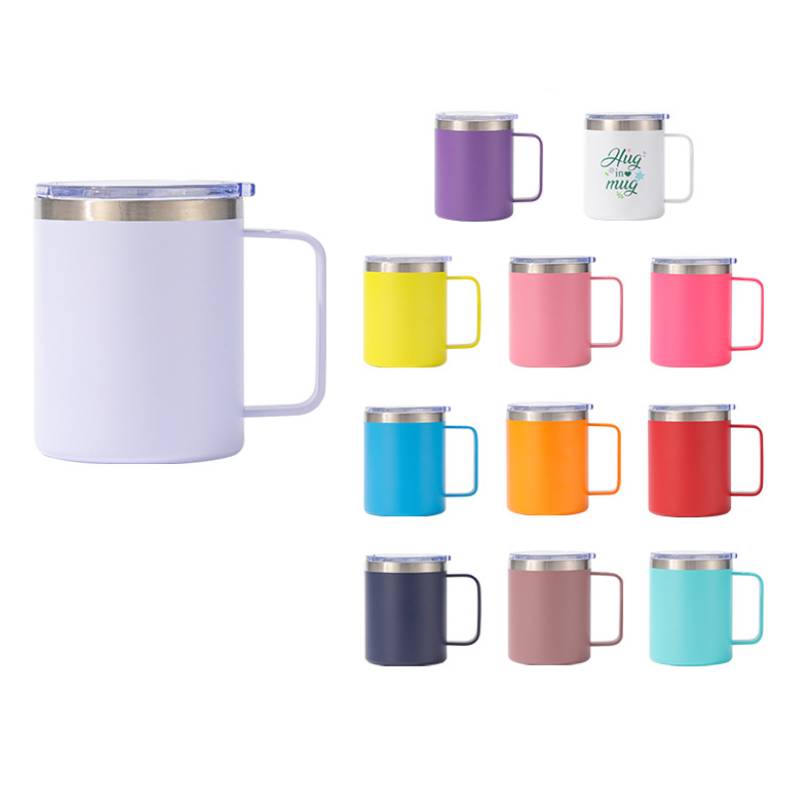 12 oz Stainless Steel Tumbler W/ Lid & Handle 8
