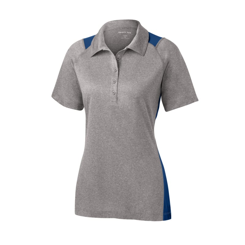 Sport-Tek Women's Heather Colorblock Contender Polo. 7