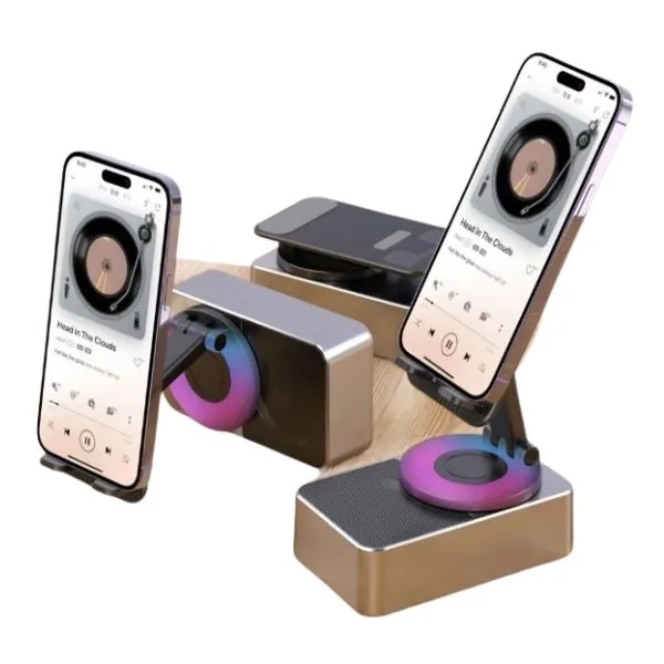 LED Phone Holder with Wireless Bluetooth Speaker Stand 16